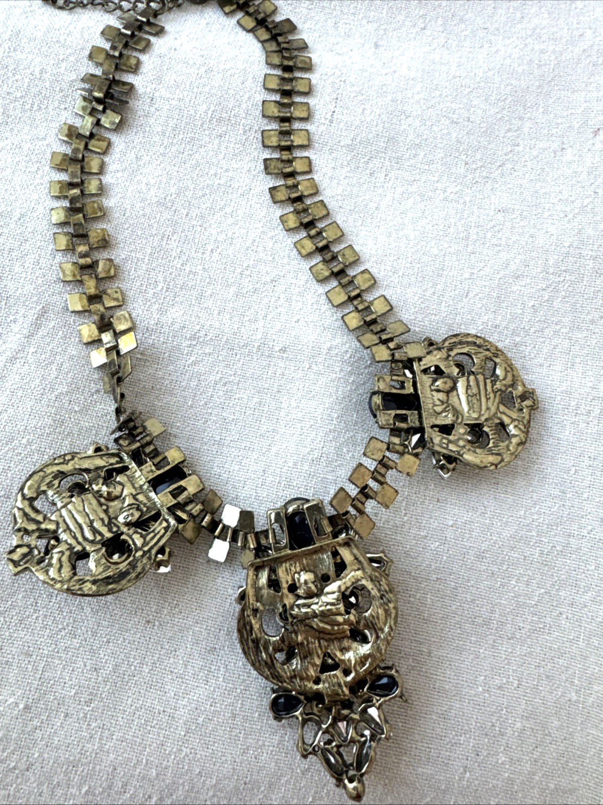 Estate Brutalist Modernist 1980s 1990s Necklace Bridgerton chunky statement RARE