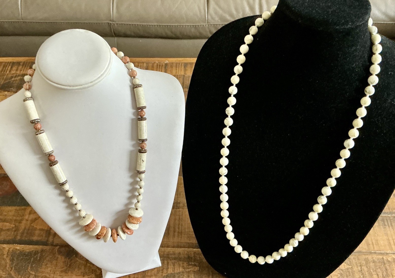 Vintage Stone Bead Necklace Lot Of 10 Southwestern Style Boho Nice Variety