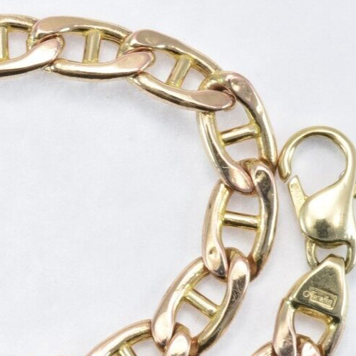14k Yellow Gold Anchor Mariner Link Bracelet by Aurafin Heavy Hollow Link