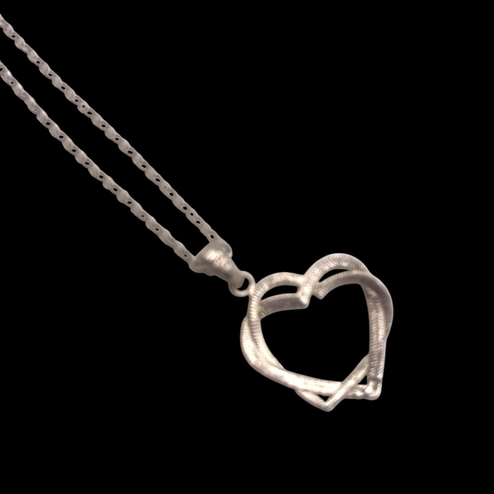 Italian 925 Sterling Double Interlocking Open Hearts Pendant Necklace, 18″