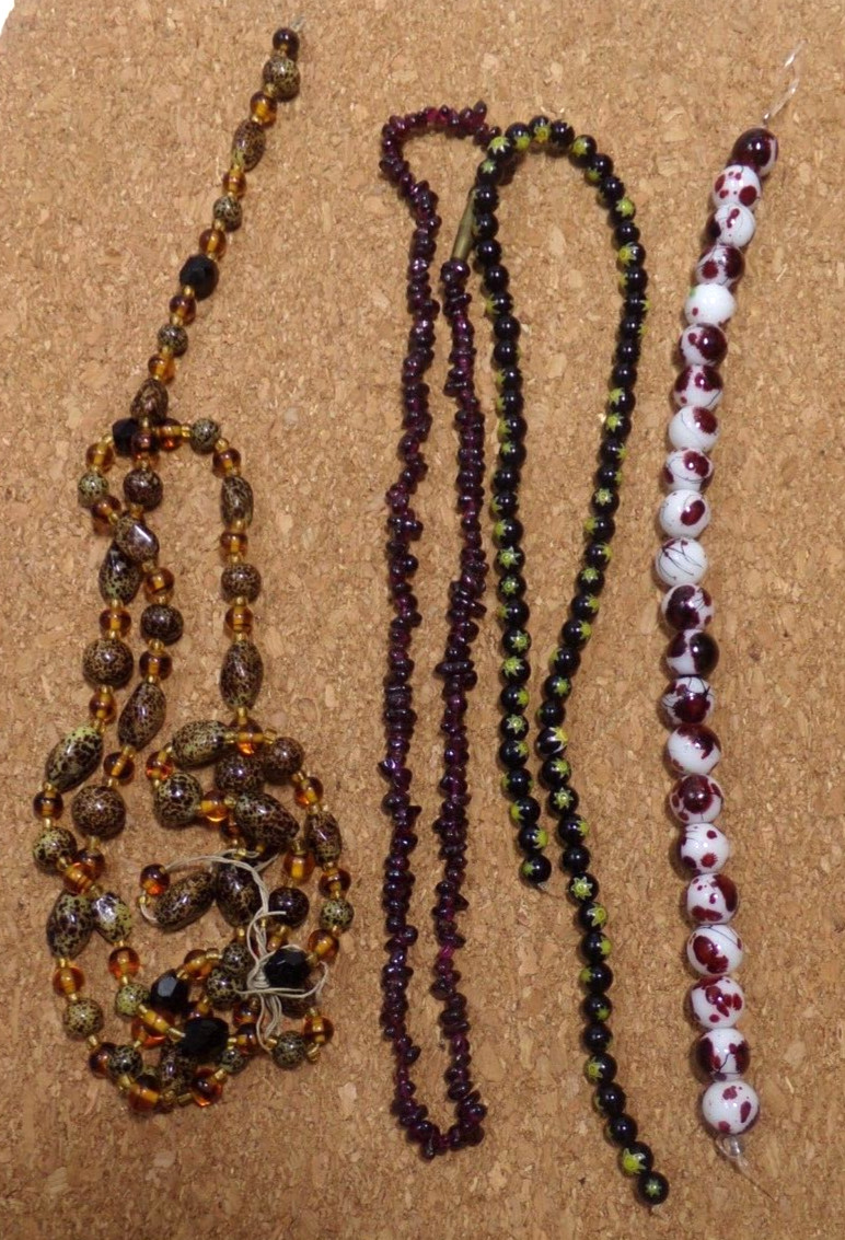 LOT OF 4 STRANDS OF 4-10 mm BEADS for jewelry making bz8cr v88cr JZ72