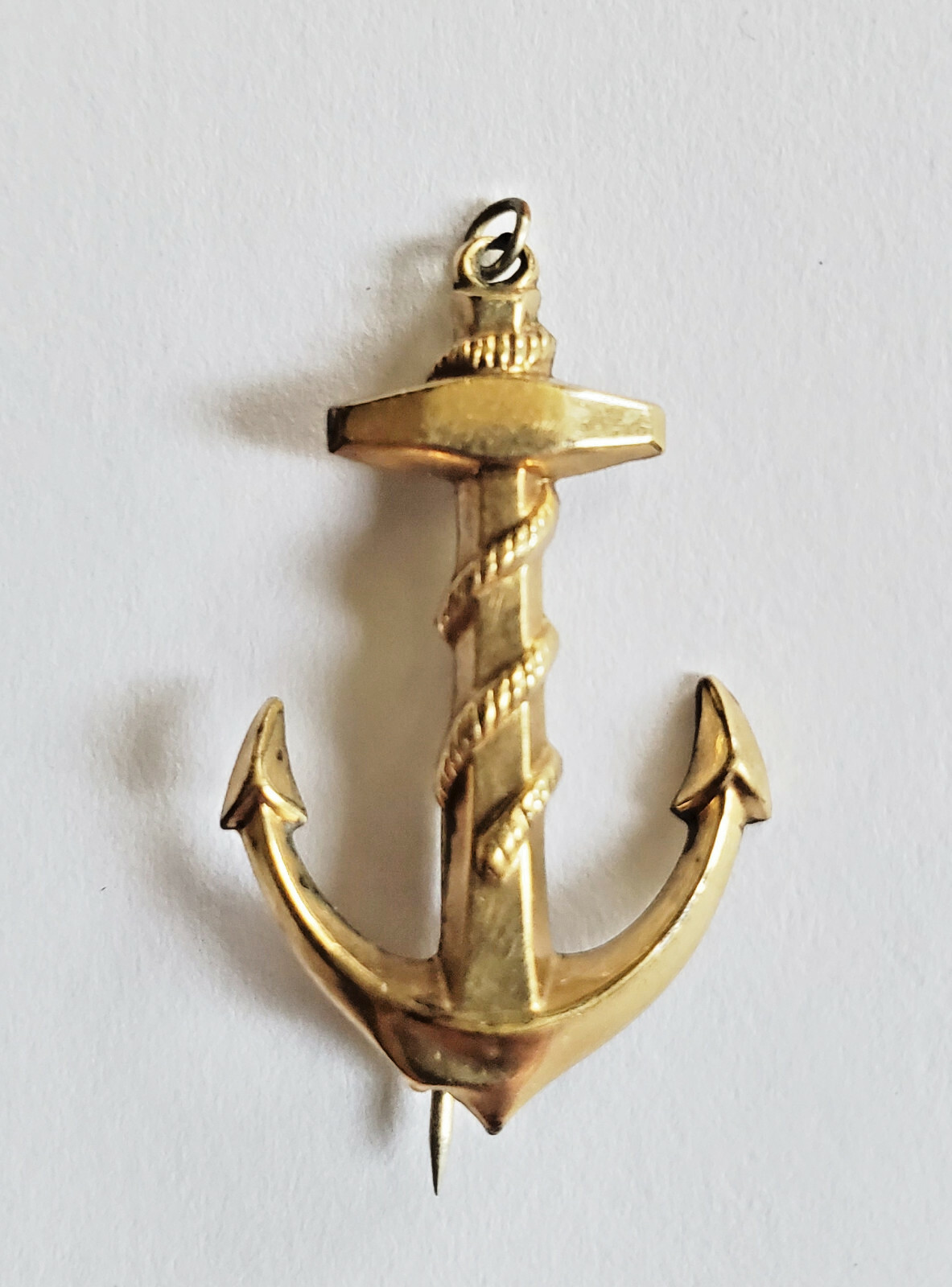 Vintage Pin Brooch Anchor Mariner Pendant Silver/Gold Tone