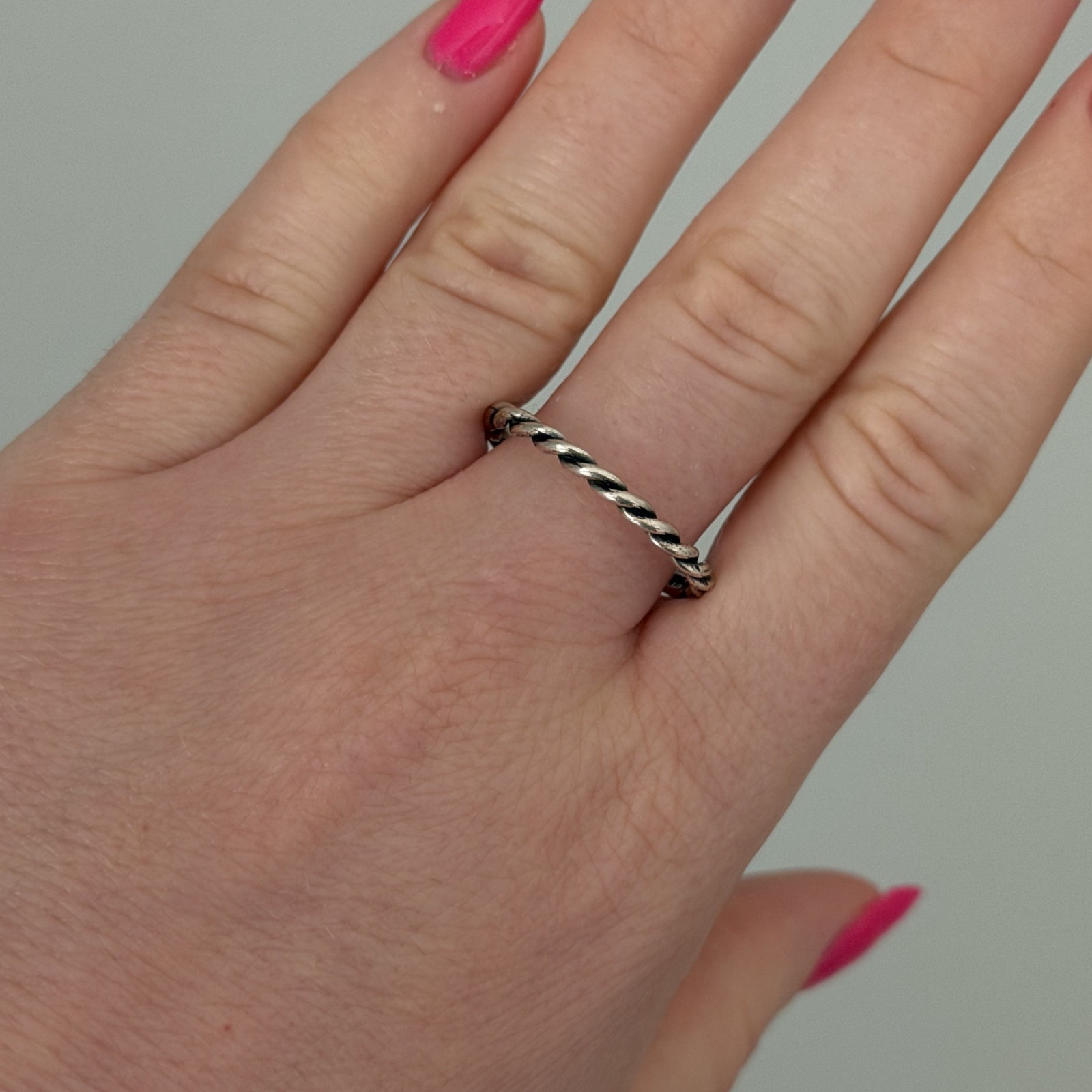 Vintage Carolyn Pollack Relios 925 Sterling Silver Twisted Band Stack Ring Sz 10