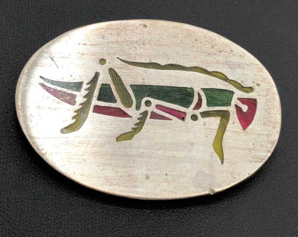 Vintage Los Castillo Taxco Sterling Silver Plique a Jour Grasshopper Pin Brooch