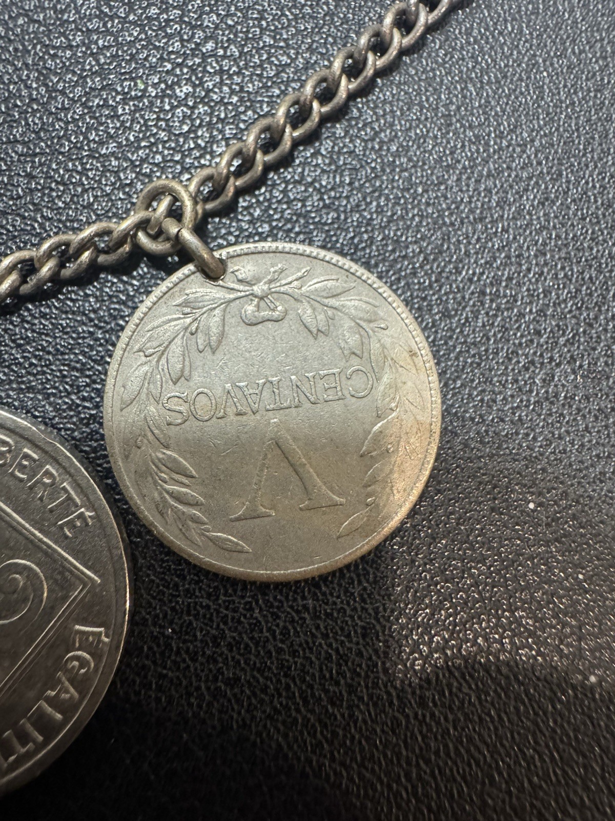 vintage coin charm bracelet Sterling Chain 6.5”