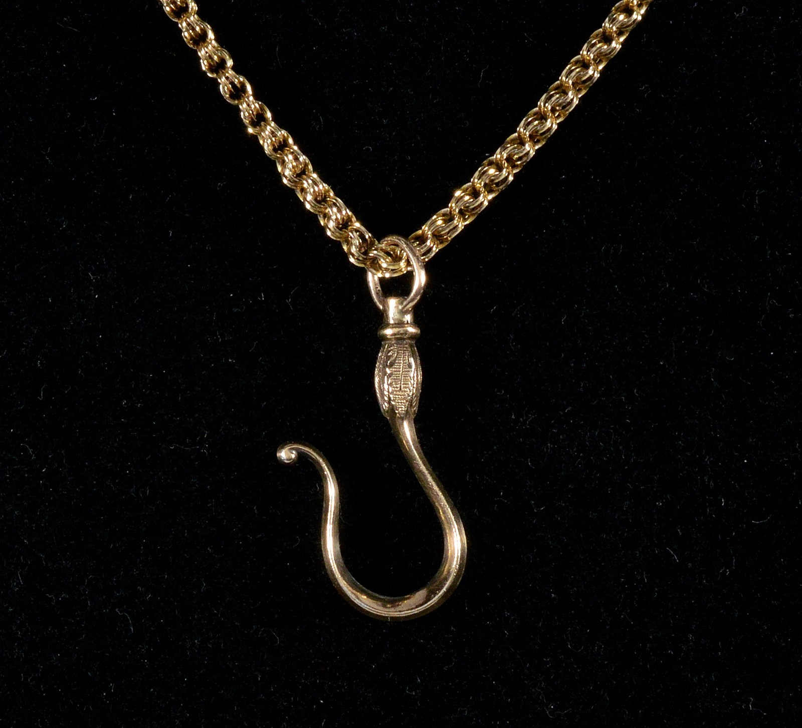 ANTIQUE GEORGIAN 10K GOLD LARGE HOOK CLASP FOR CHAIN NECKLACE C.1820 003963