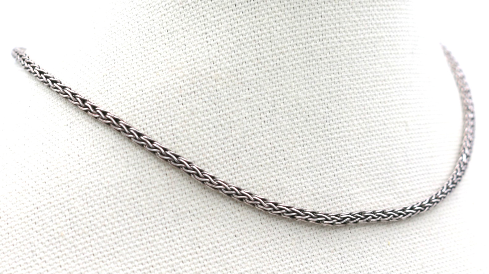 Vintage Sterling Silver 925 3mm Wheat Chain Necklace 16” 15.85g