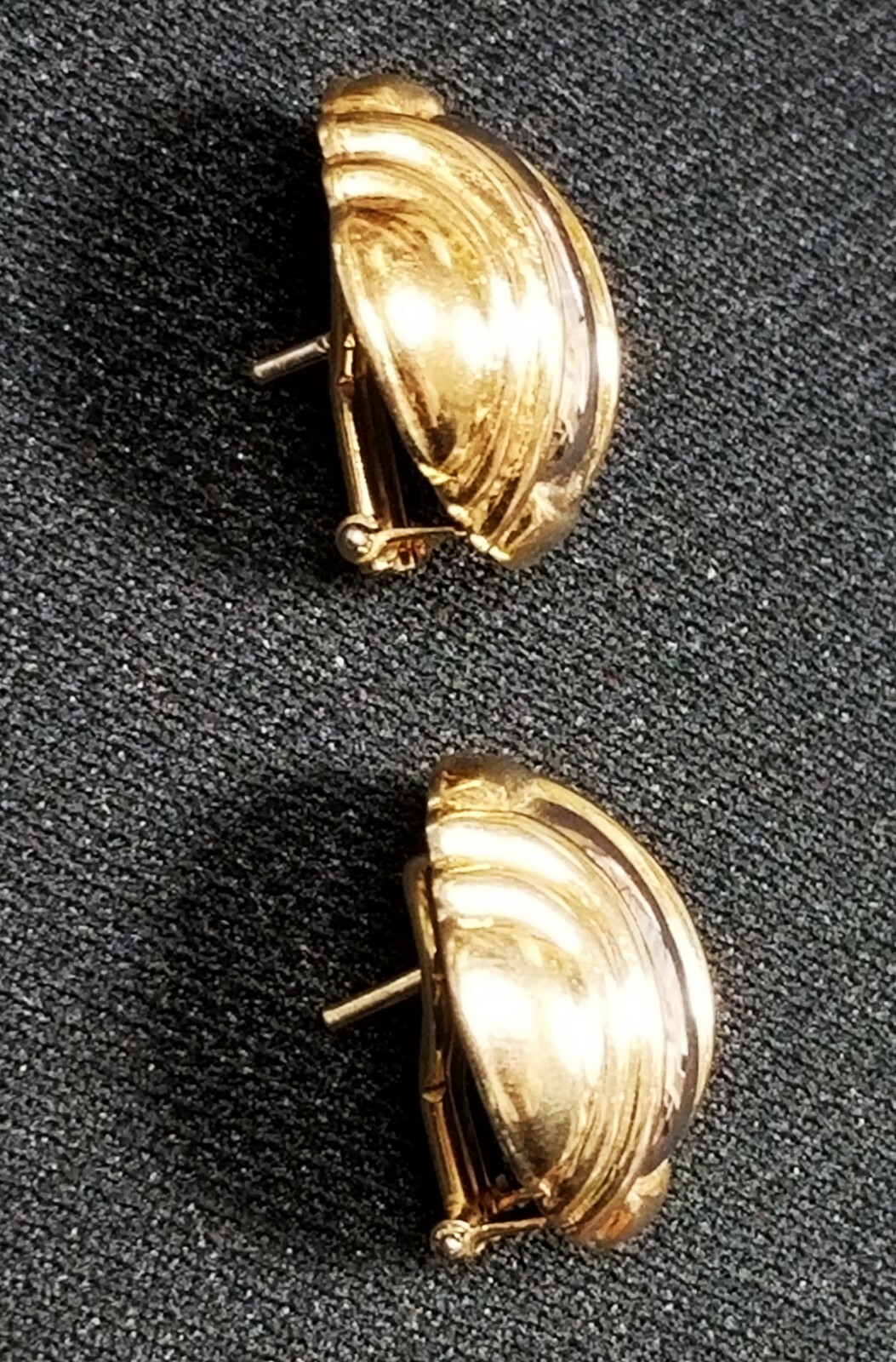 CHIMENTO Modernist 18K Yellow & White Gold Pierced French Clip Earrings 3/4″