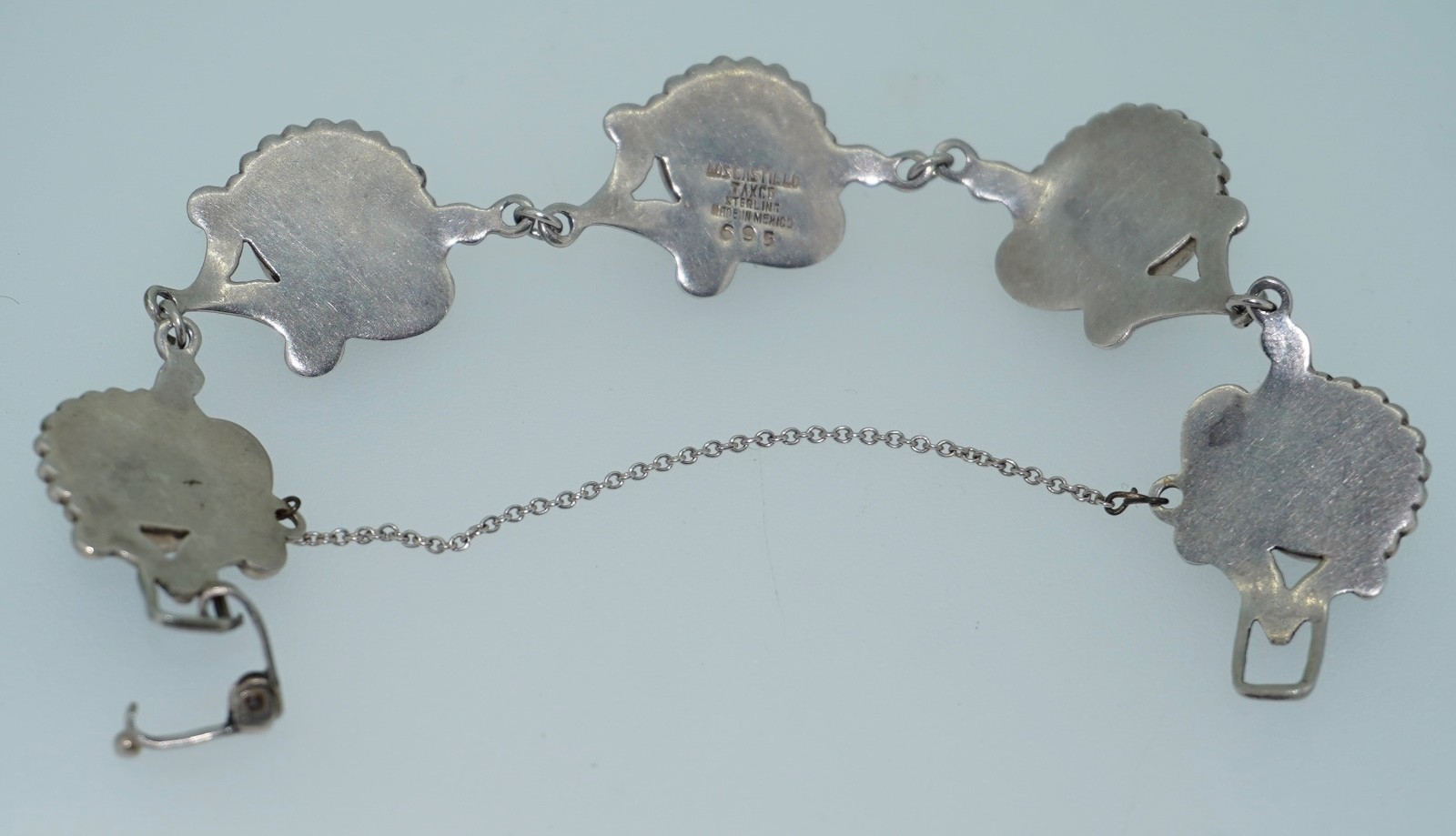 Los Castillo Sterling Silver & Amethyst Bracelet #695