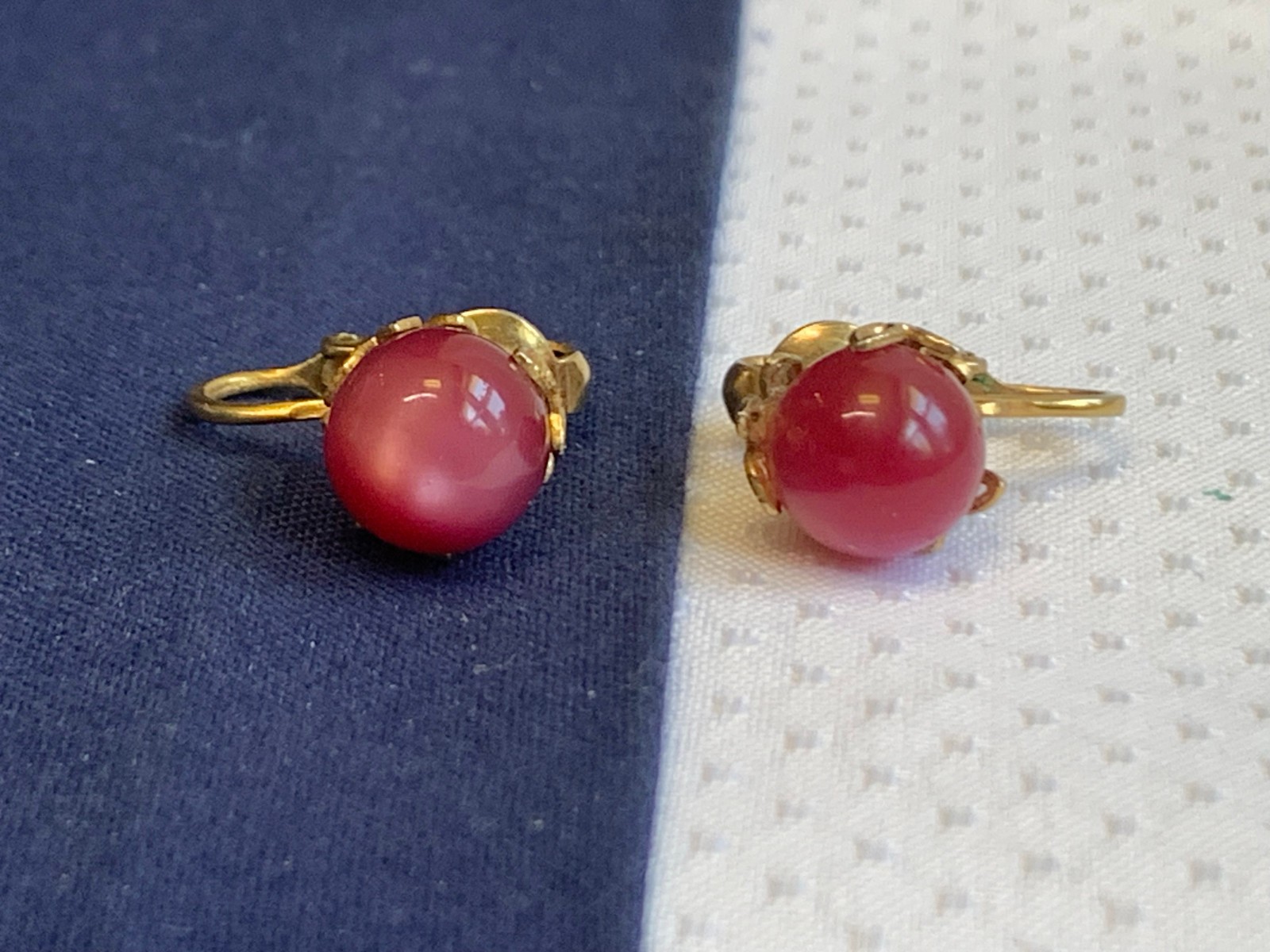 Vtg Clip-On Earring Lot Monet Sarah Coventry Avon Golden Faux Pearl / Gemstones