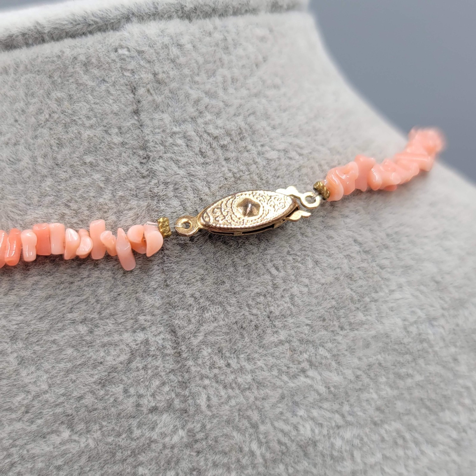 Vtg Angel Skin Branch Coral Necklace Natural Salmon Orange Pink Graduated 16”