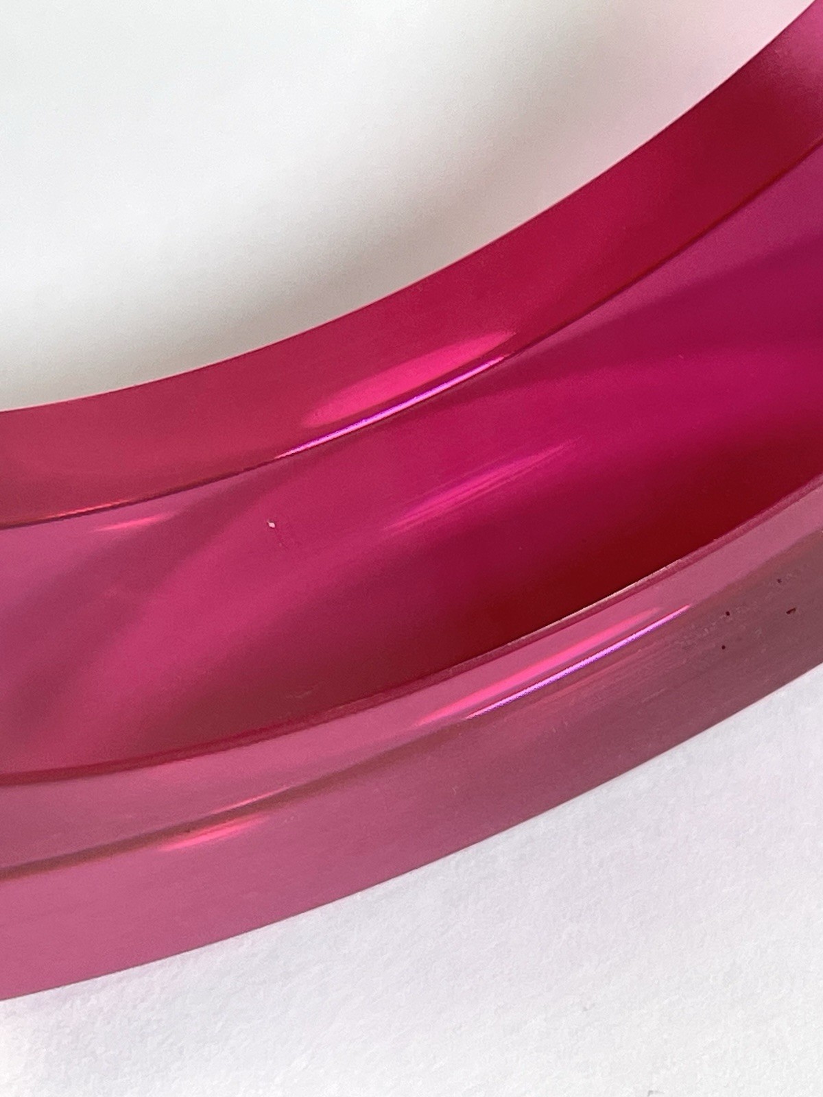 Lucite Bangle Bracelet Acrylic Hot Pink Chunky Round Fuchsia Estee Lauder Vtg 8”