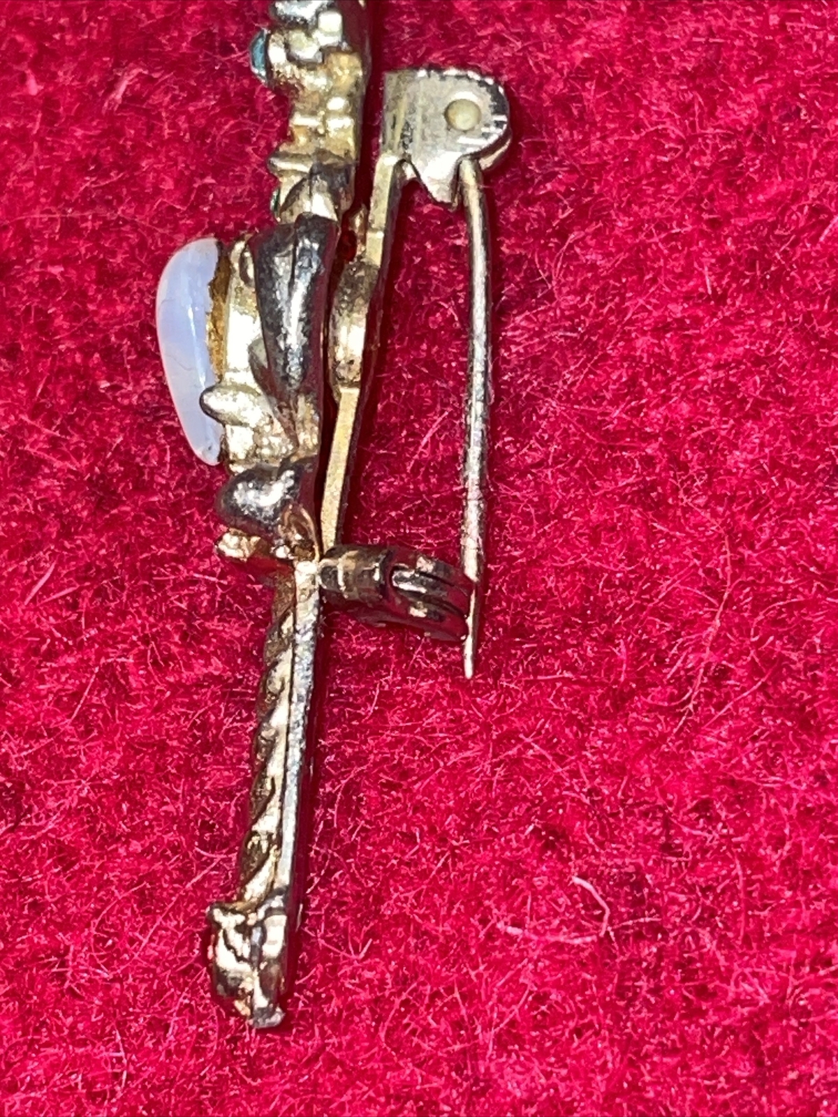 Antique Sword Brooch w/Ruby, Amethyst, Opal, Emerald And Blue Colored Gemstones