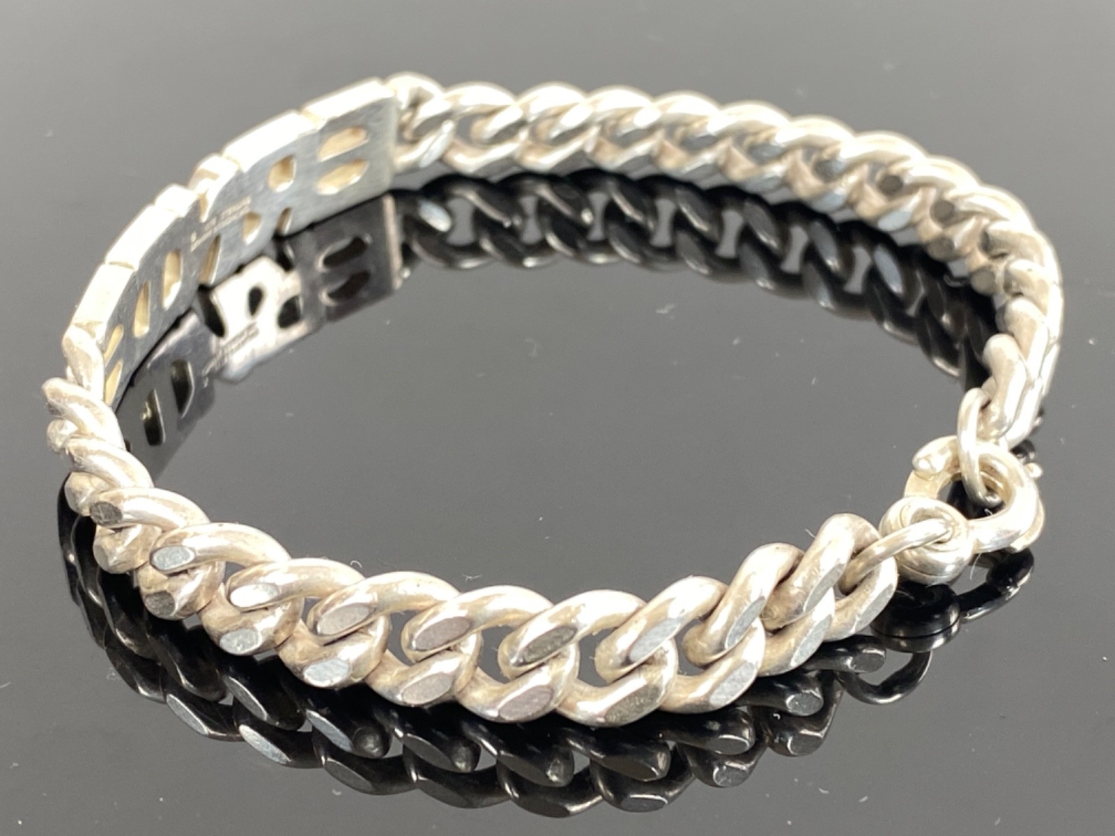 LEONORE DOSKOW Vintage Sterling Silver “Ernie” ID Bracelet – 34.8g / circa 1978