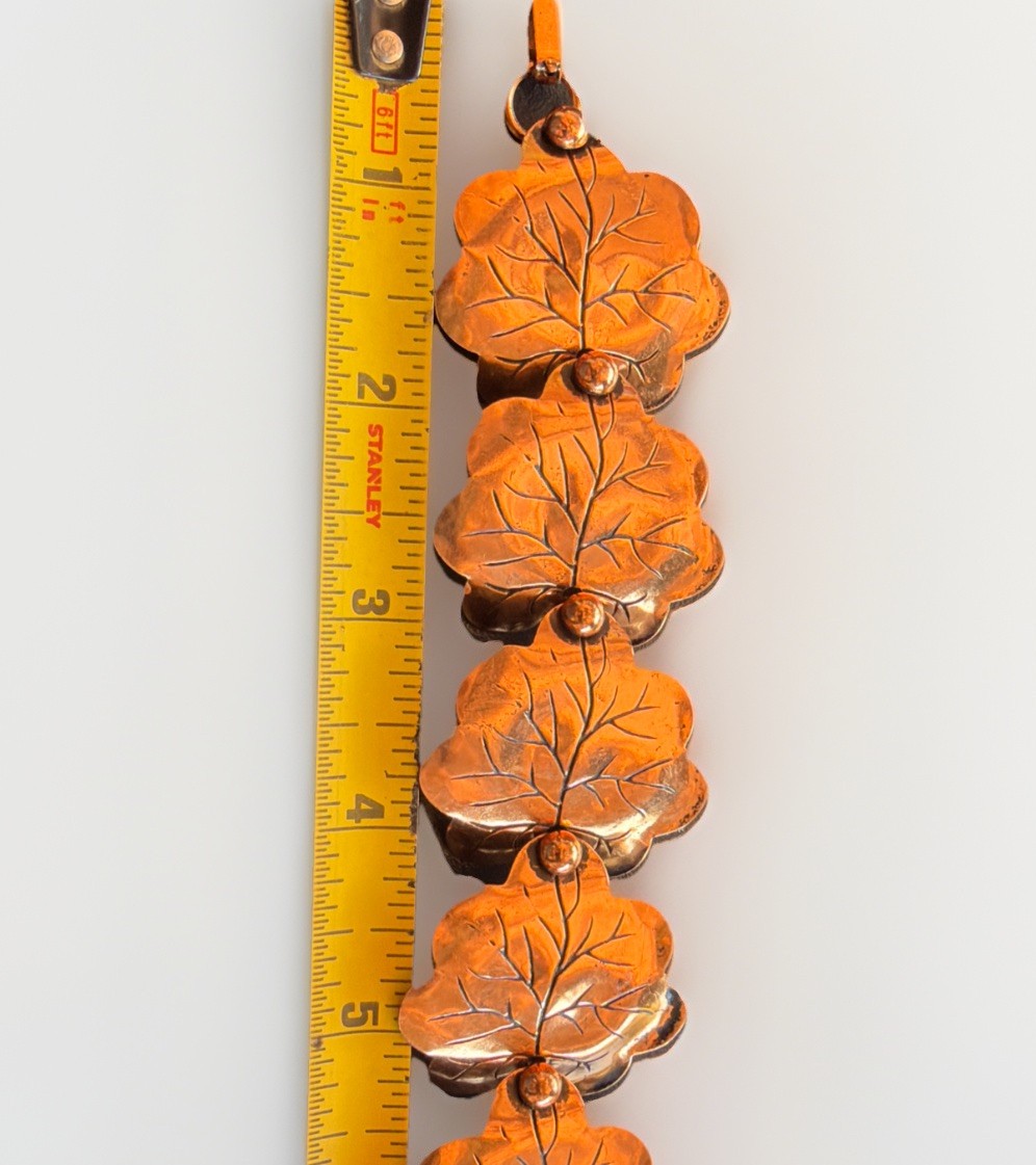VNTG Copper Plated South Western Leaf Bracelet 7″ 1950’-70’s