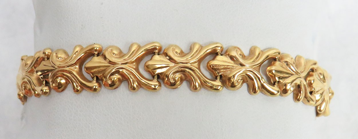 BEAUTIFUL 18K GOLD PUFFY LINK 7 3/4″ BRACELET