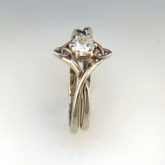 Vintage Art Deco Lab Created Diamond Wedding Ring Set In 925 Sterling Sliver