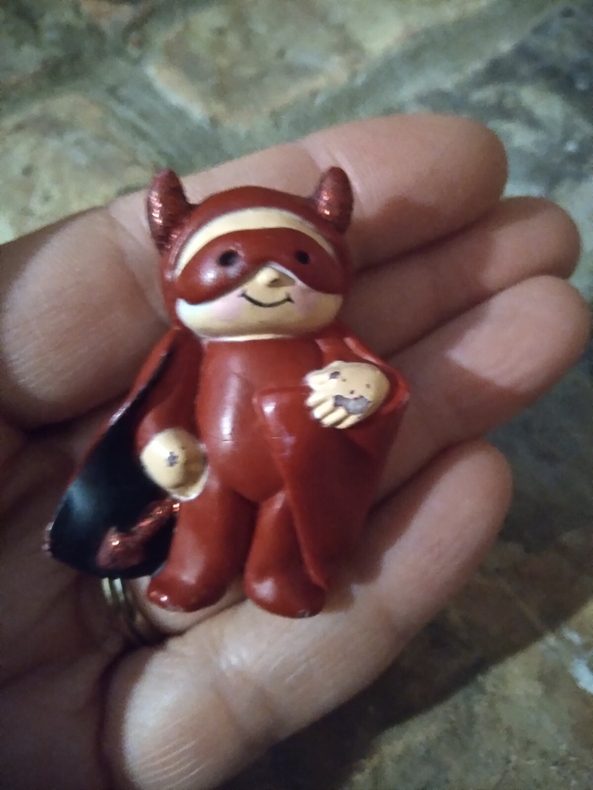 Brooch Pin Fun World Figural Vintage Valentine Red Devil Resin Glitter Halloween
