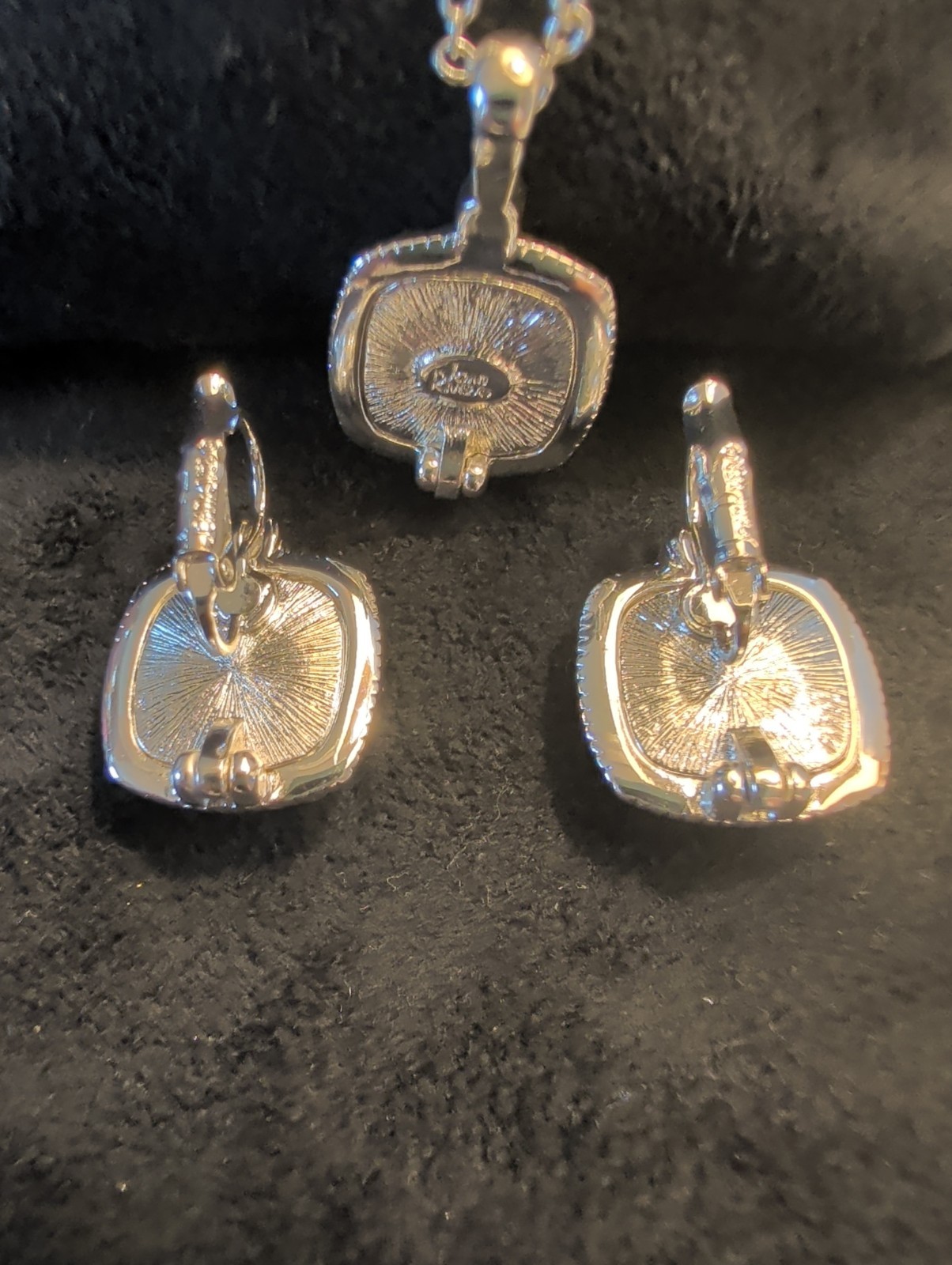 Joan Rivers Interchangeable Pierced Earrings and Necklace Silver Set