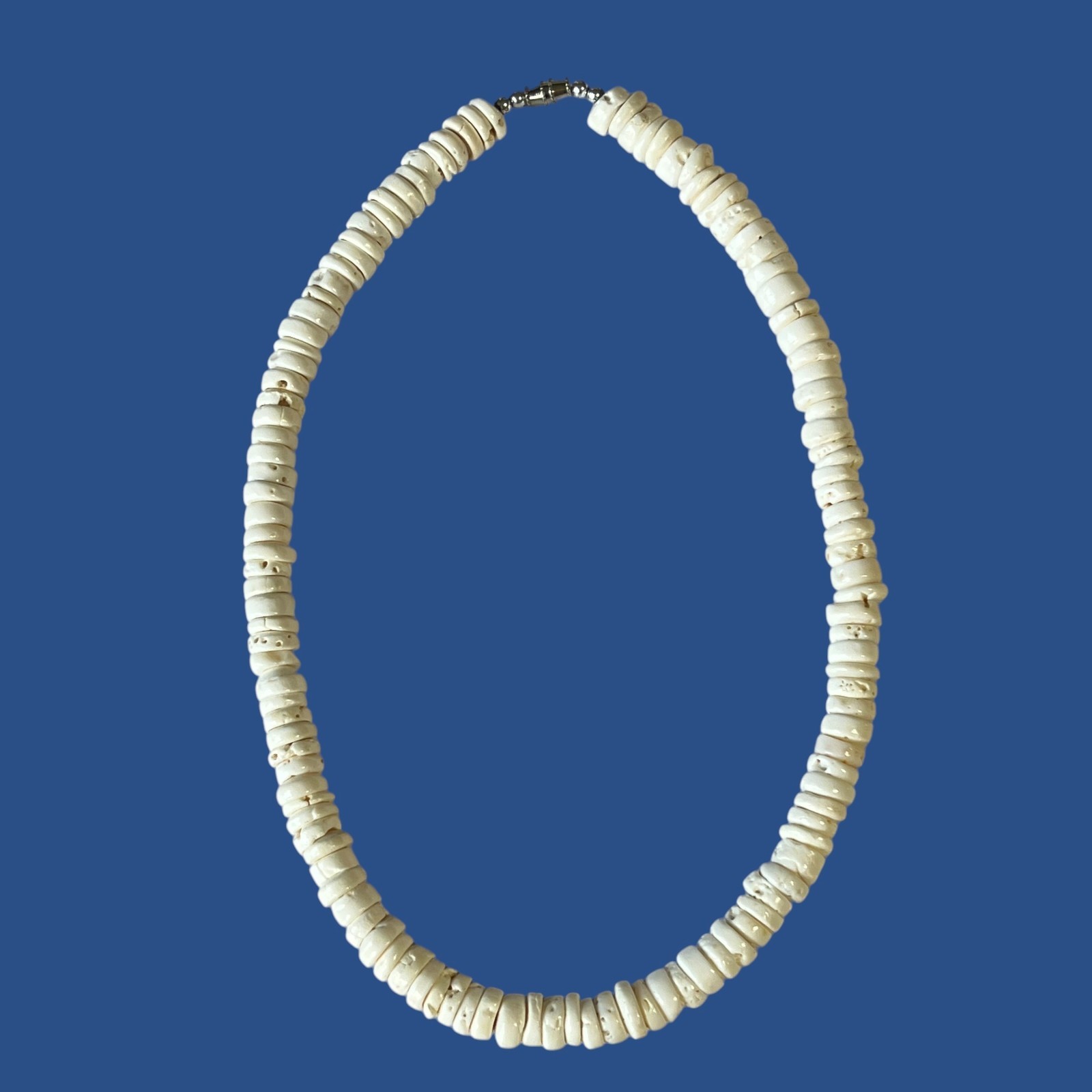 Vintage Puka Shell Necklace Chunky 10mm Beach Summer Resort Coastal 19.5″ 76g