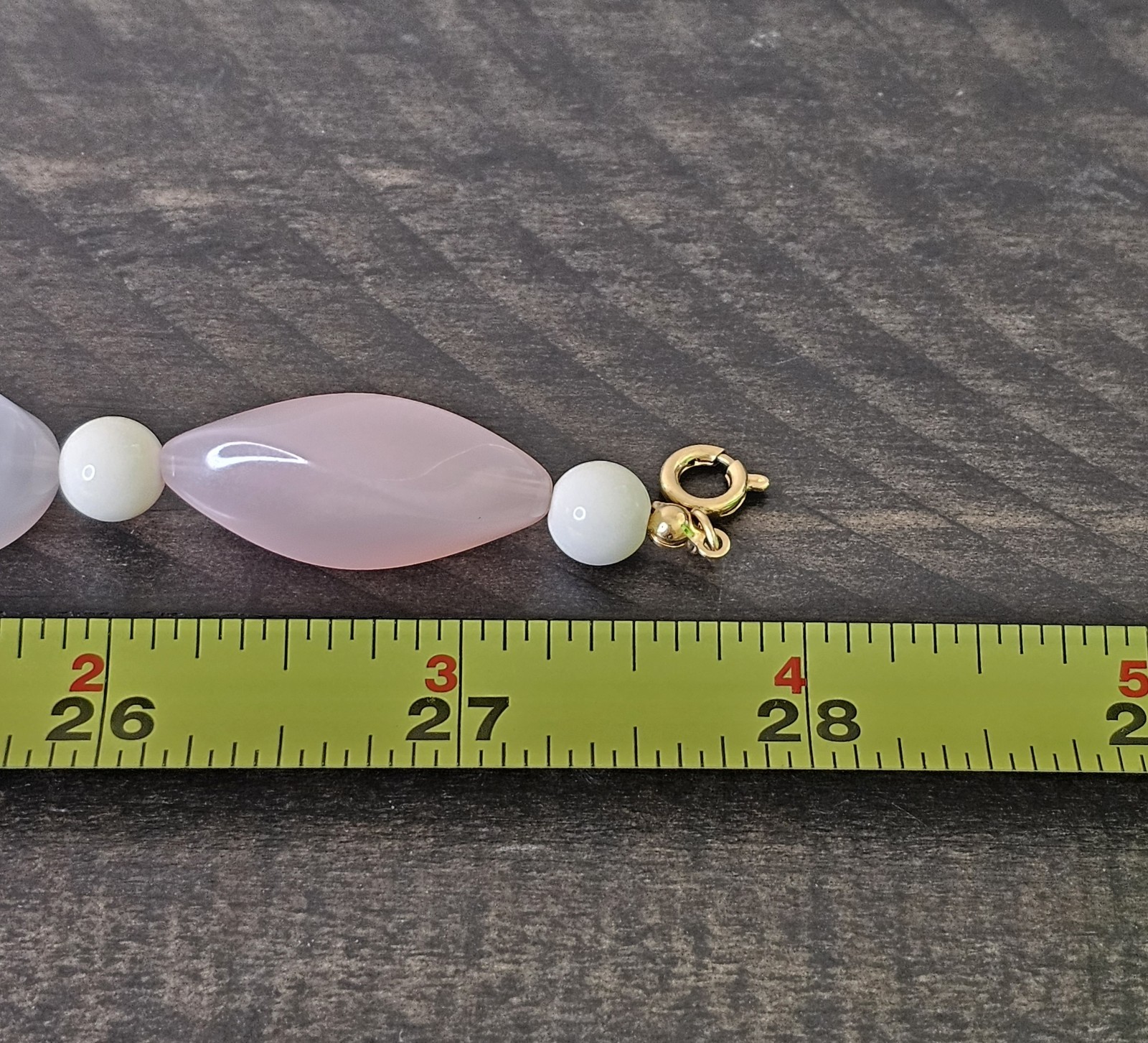 Vintage Glass Beaded Necklace Pink Purple White 27 Inches Retro Costume Jewelry