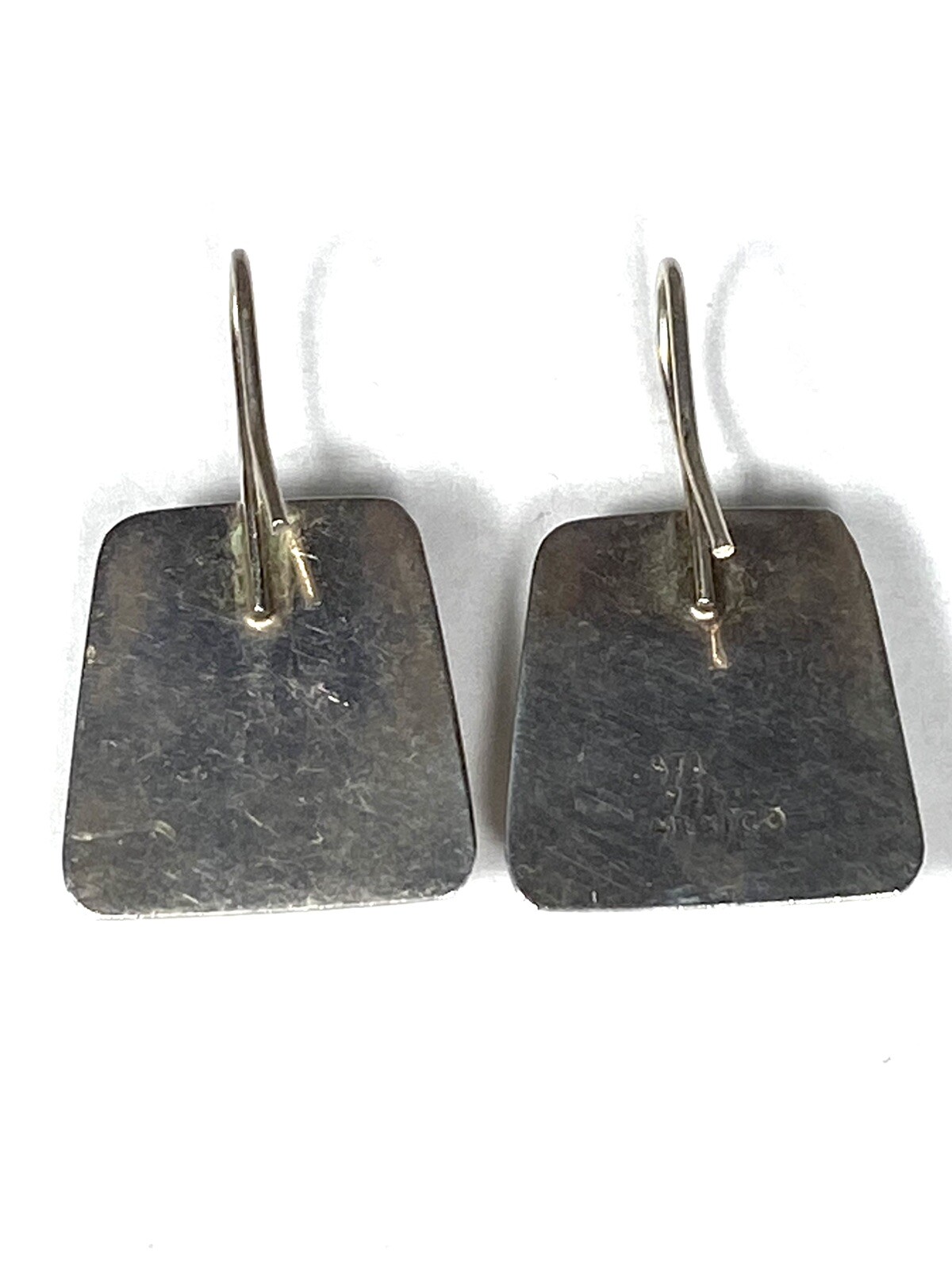925 ATI Mexico Earrings Sterling Silver Black Onyx Art Deco Vintage 8.15g
