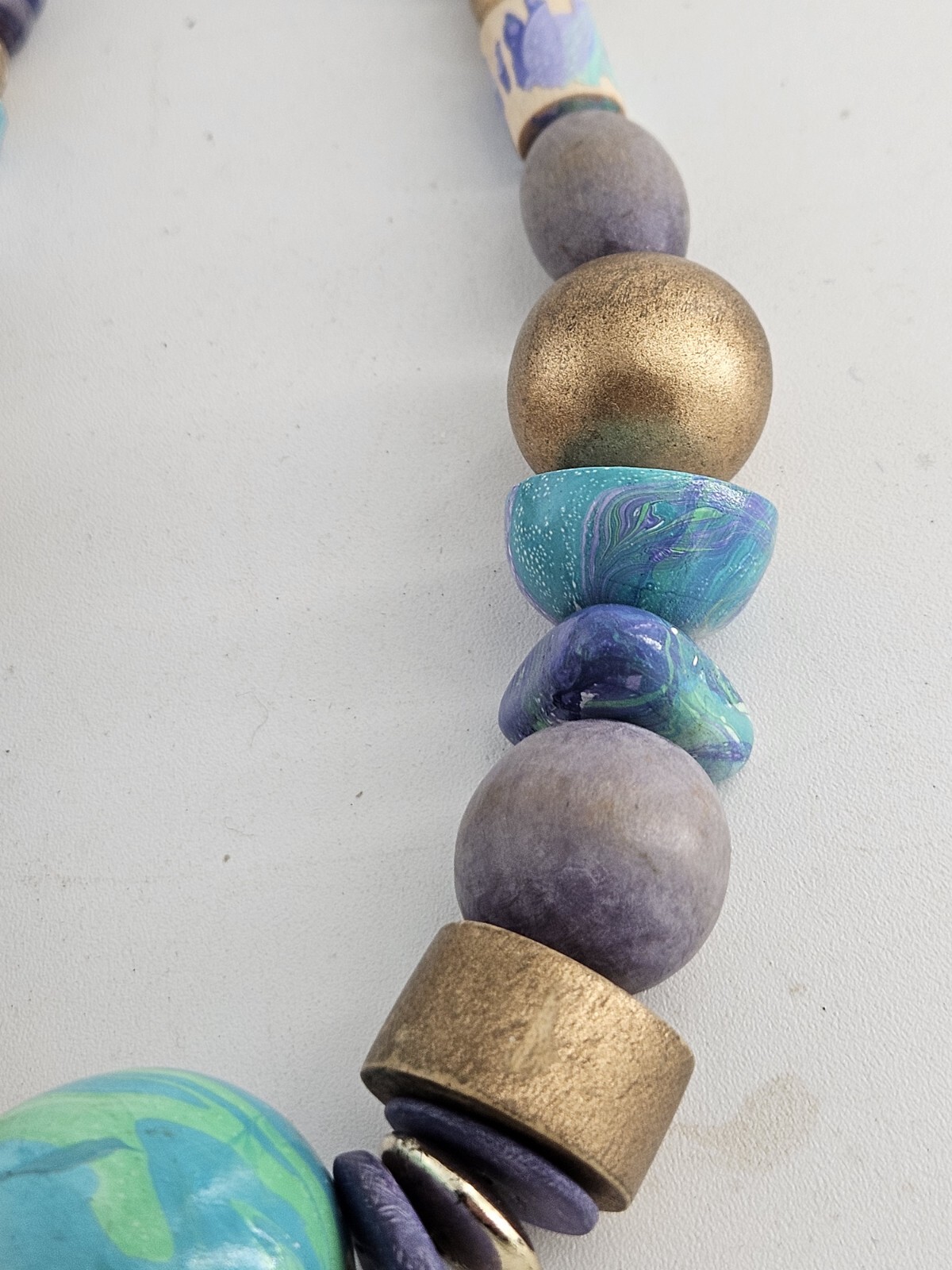 Vintage Unique Necklace Lot Multi Color Mixed Materials And Styles