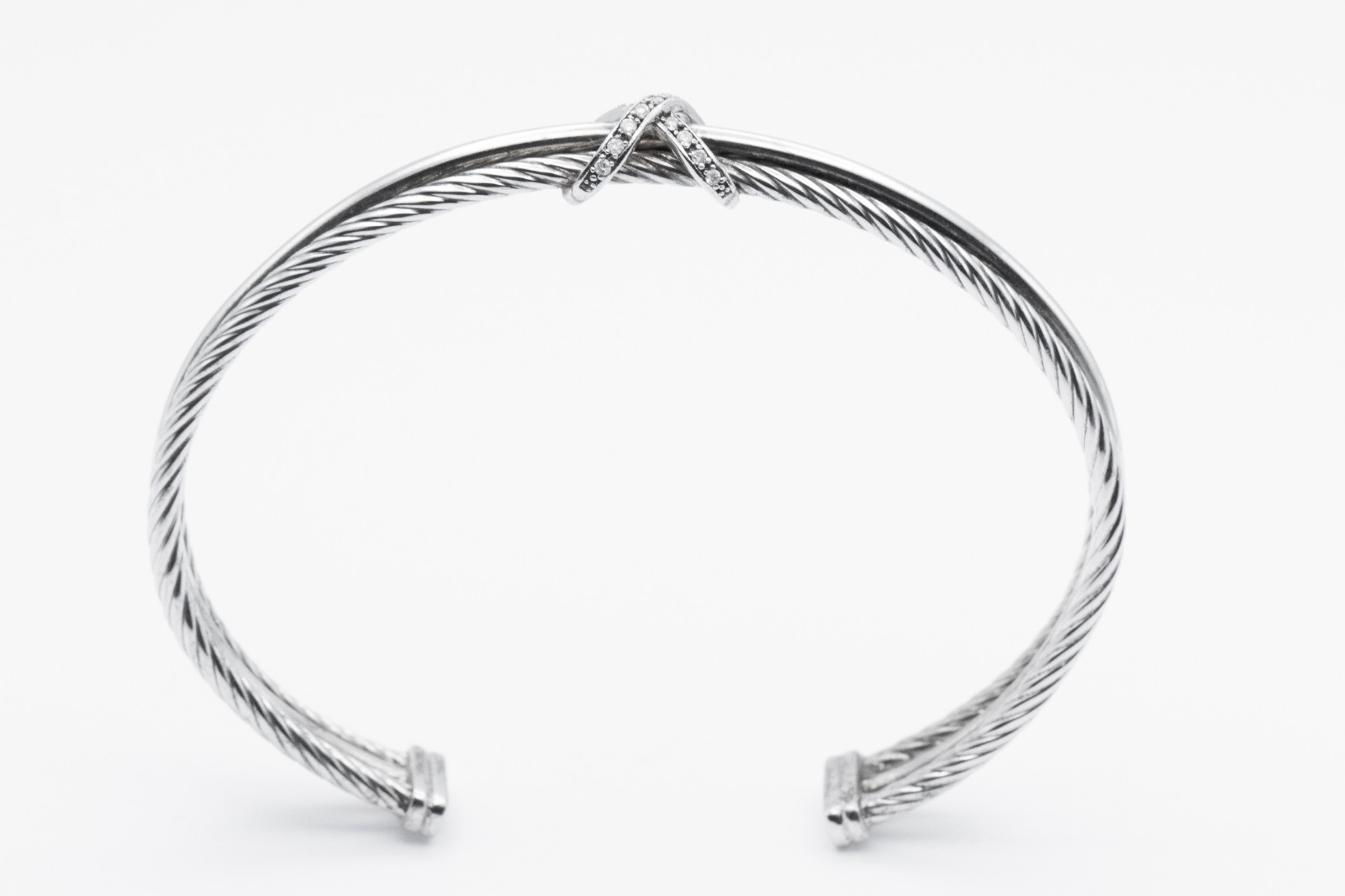 DY Style Sterling Silver Cable Cuff Bracelet Bangle 925 CTJ 15.16g