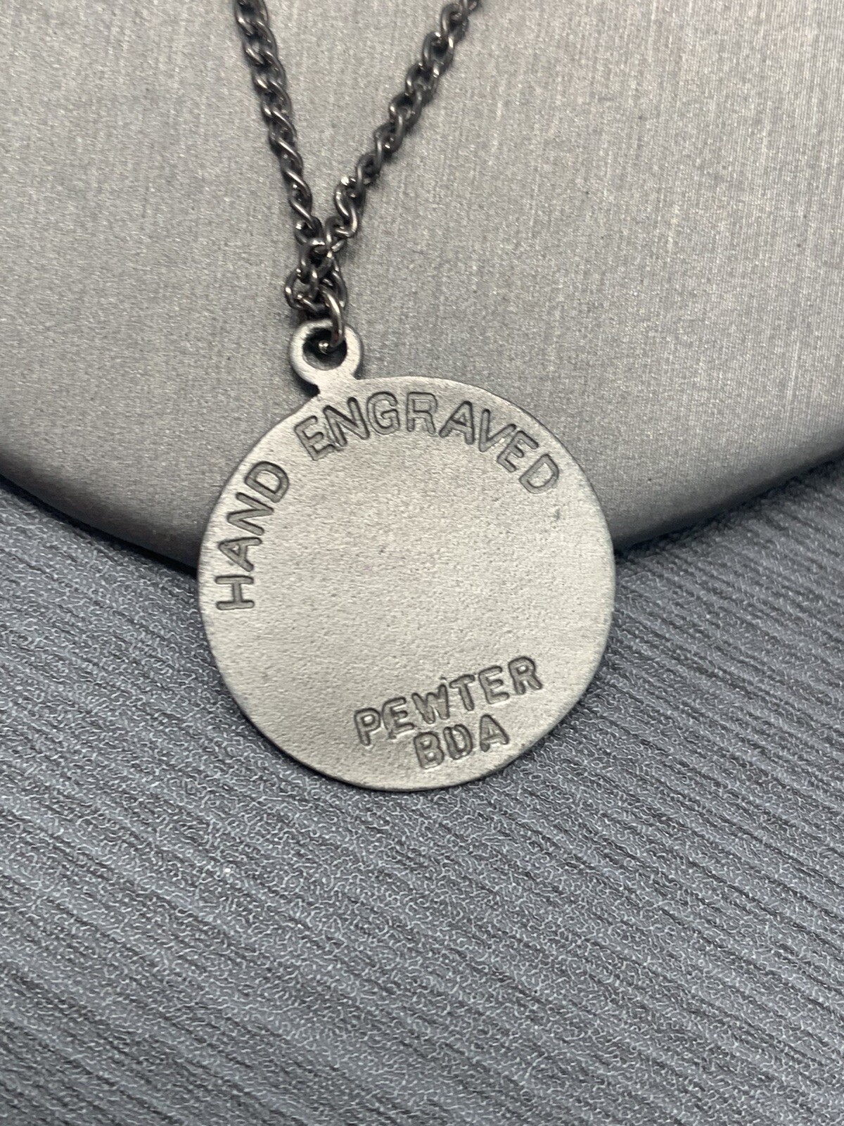 Vintage Pewter BDA Zodiac astrology Libra Horoscope Pendant Necklace 18”