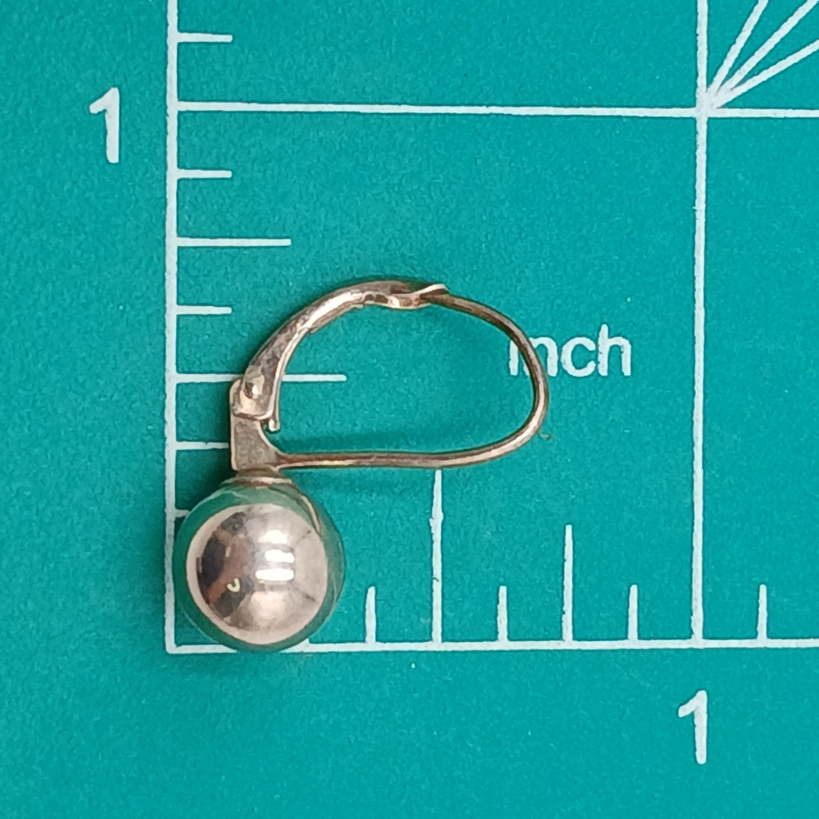 VTG 925 Ball Drop 8mm Earrings Sterling Silver 1.87g Lever Back Polished Dangle