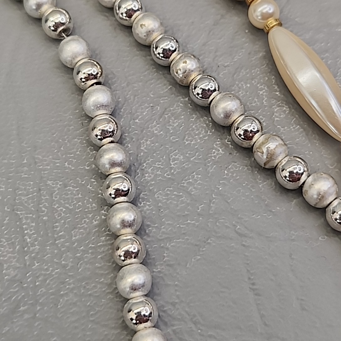 Vintage Napier Beaded Necklace Lot of 3 Metal Beads Acrylic