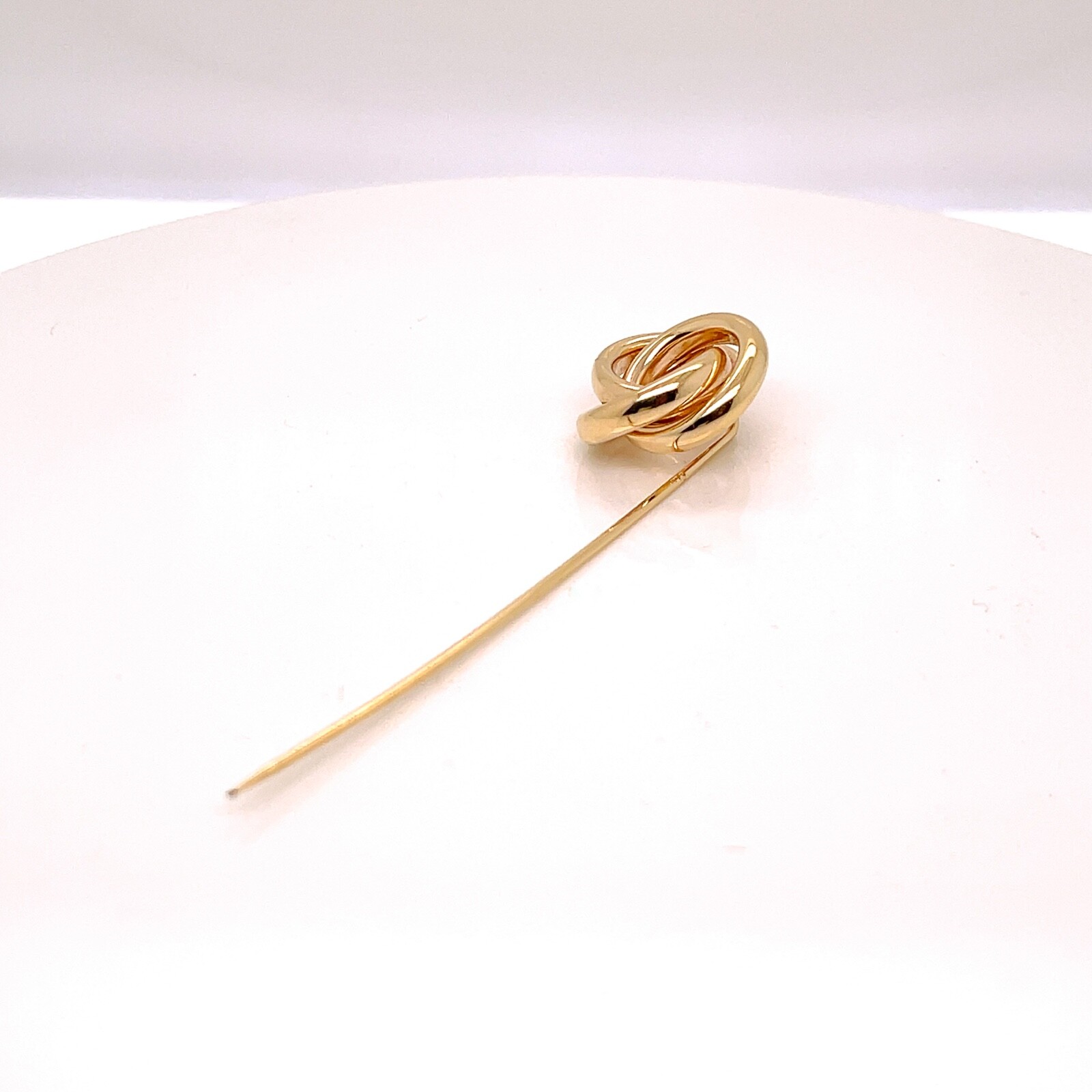Large Mid-Century 14 Karat Gold Love Knot Stick Pin – 14k VR