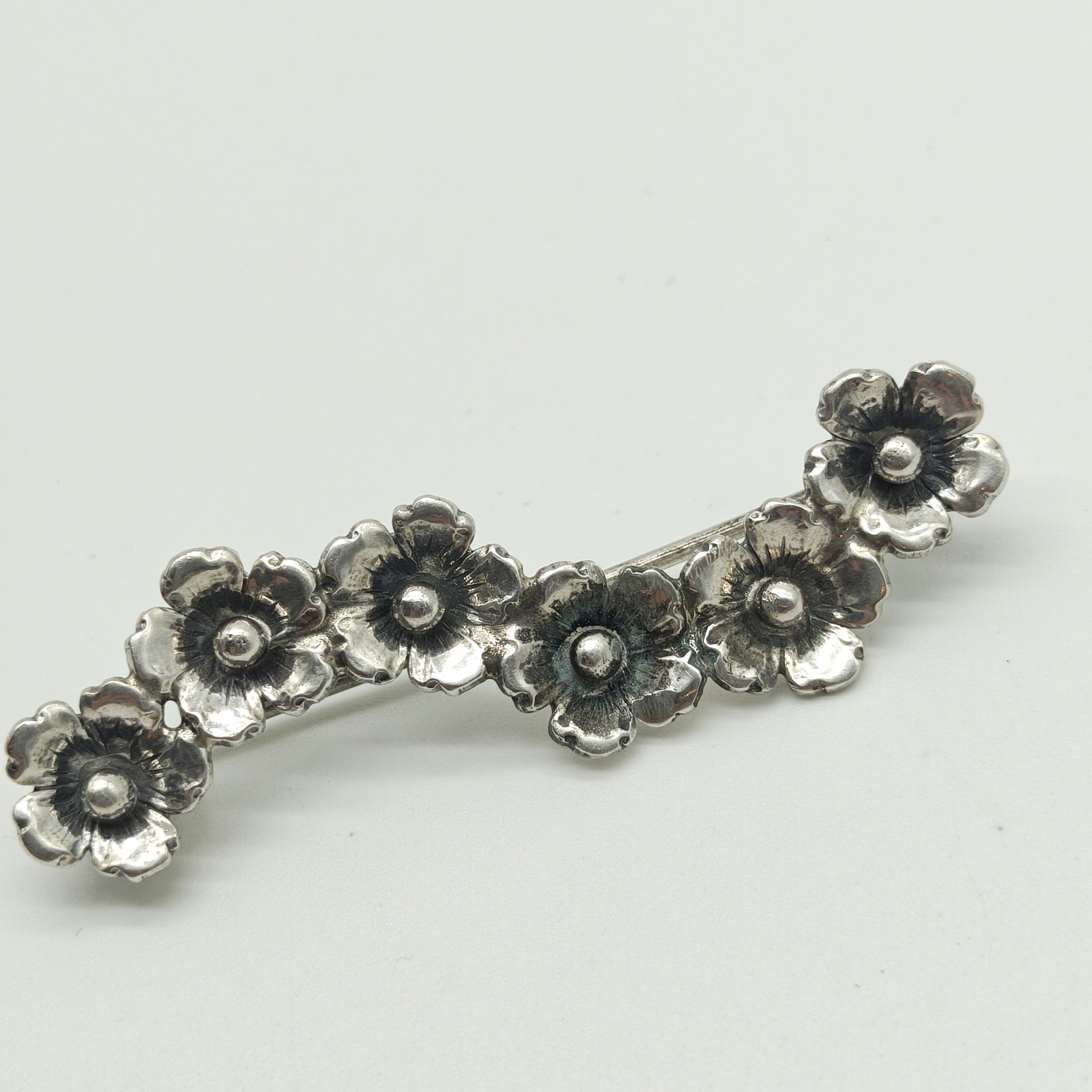 Niels Erik N E From Denmark Sterling Silver 925 Flower Bar Brooch Pin