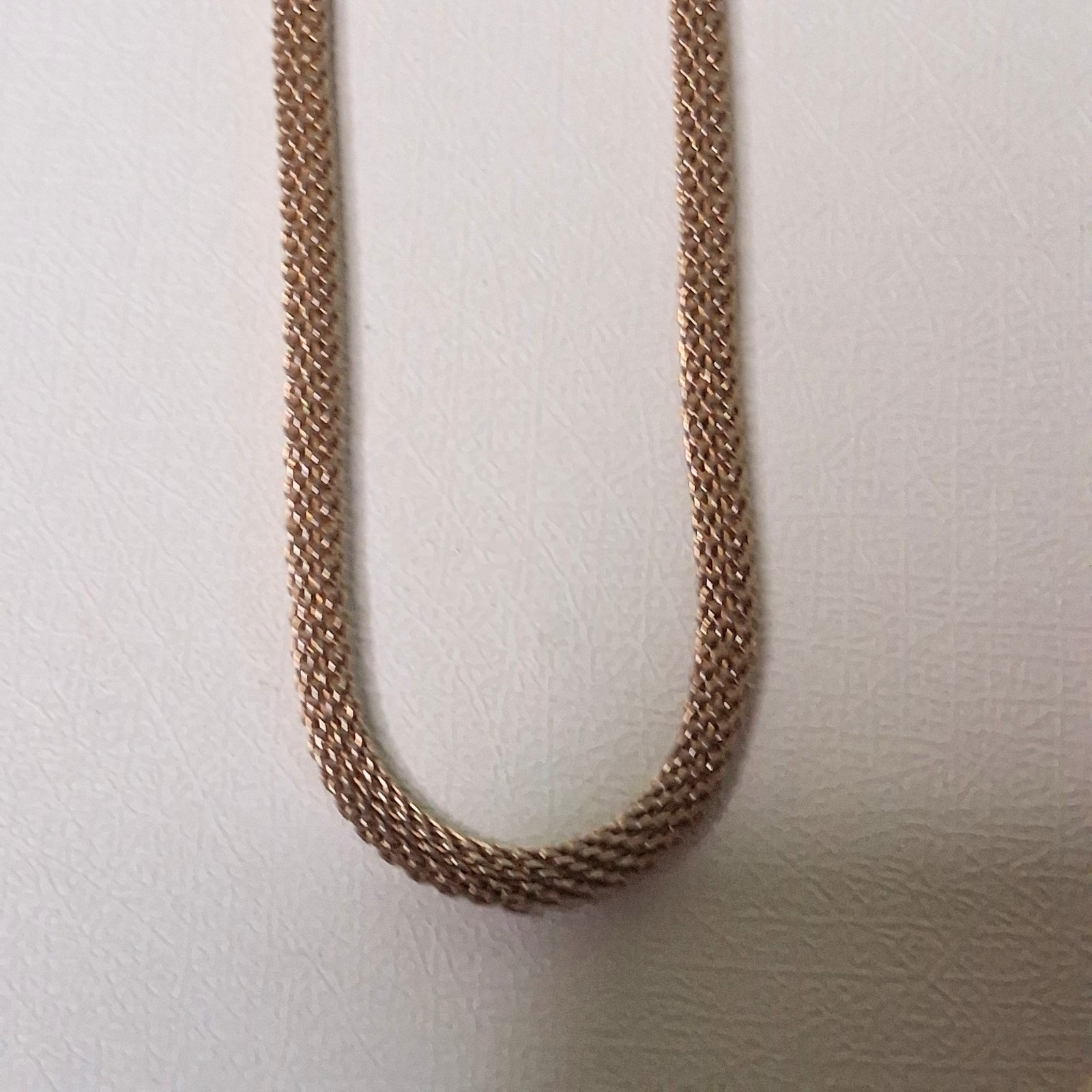 Gold Tone Mesh Chain Necklace Jewelry Minimalist Vintage