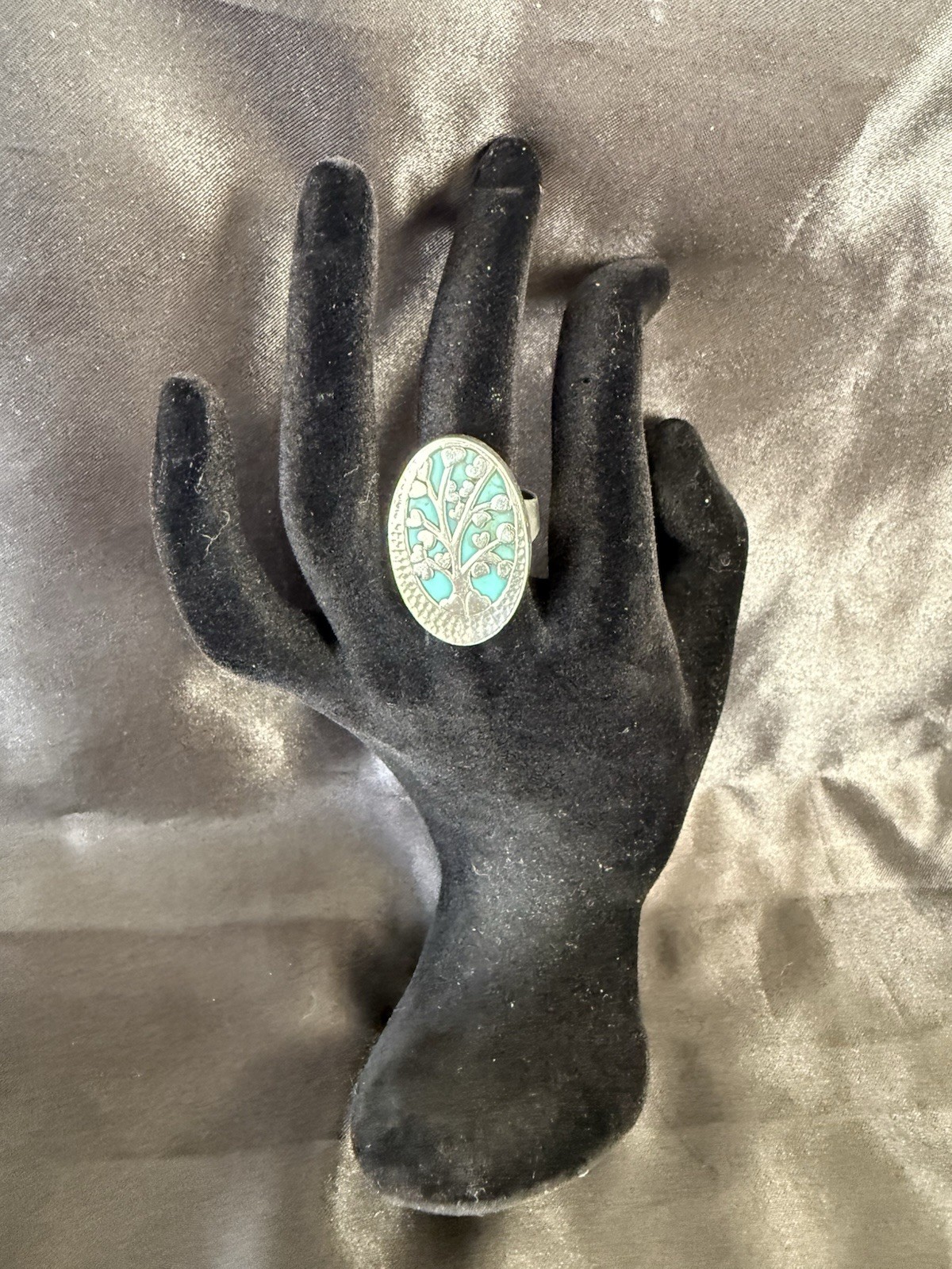 ATI MEXICO Vintage .925 Sterling Silver Turquoise Ring SIZE 7