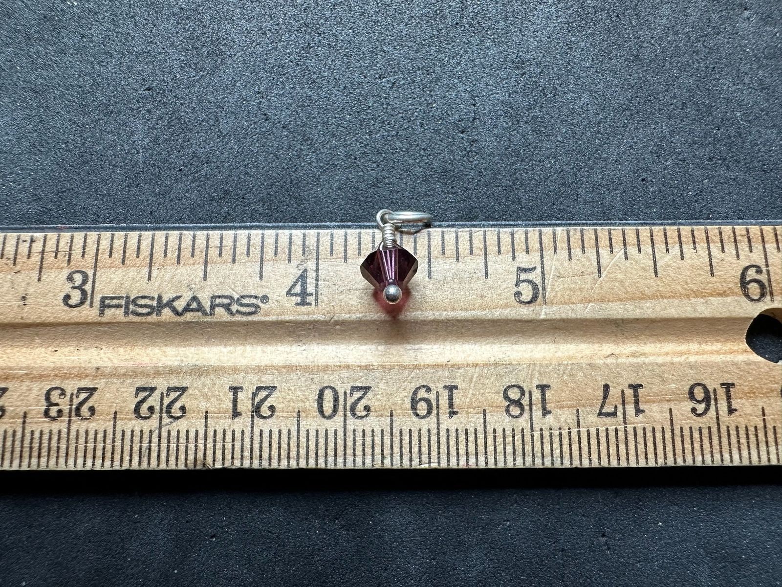 0.46g Vintage Sterling Silver 925 Purple Faceted Bead Pendant Small Charm M