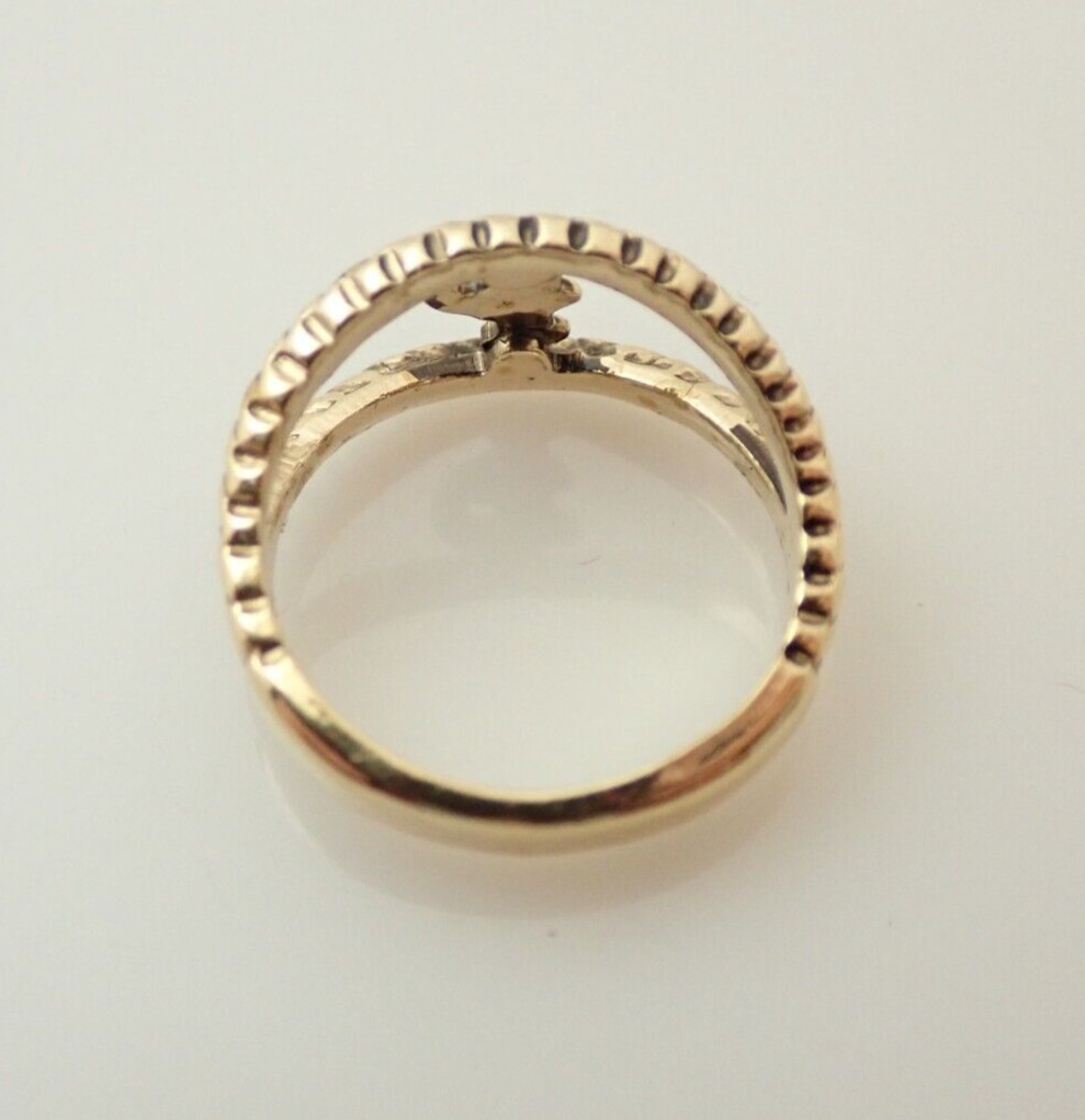 Vintage 18k HGE Signet Initial Letter “P” Pinky Band Ring Sz 4