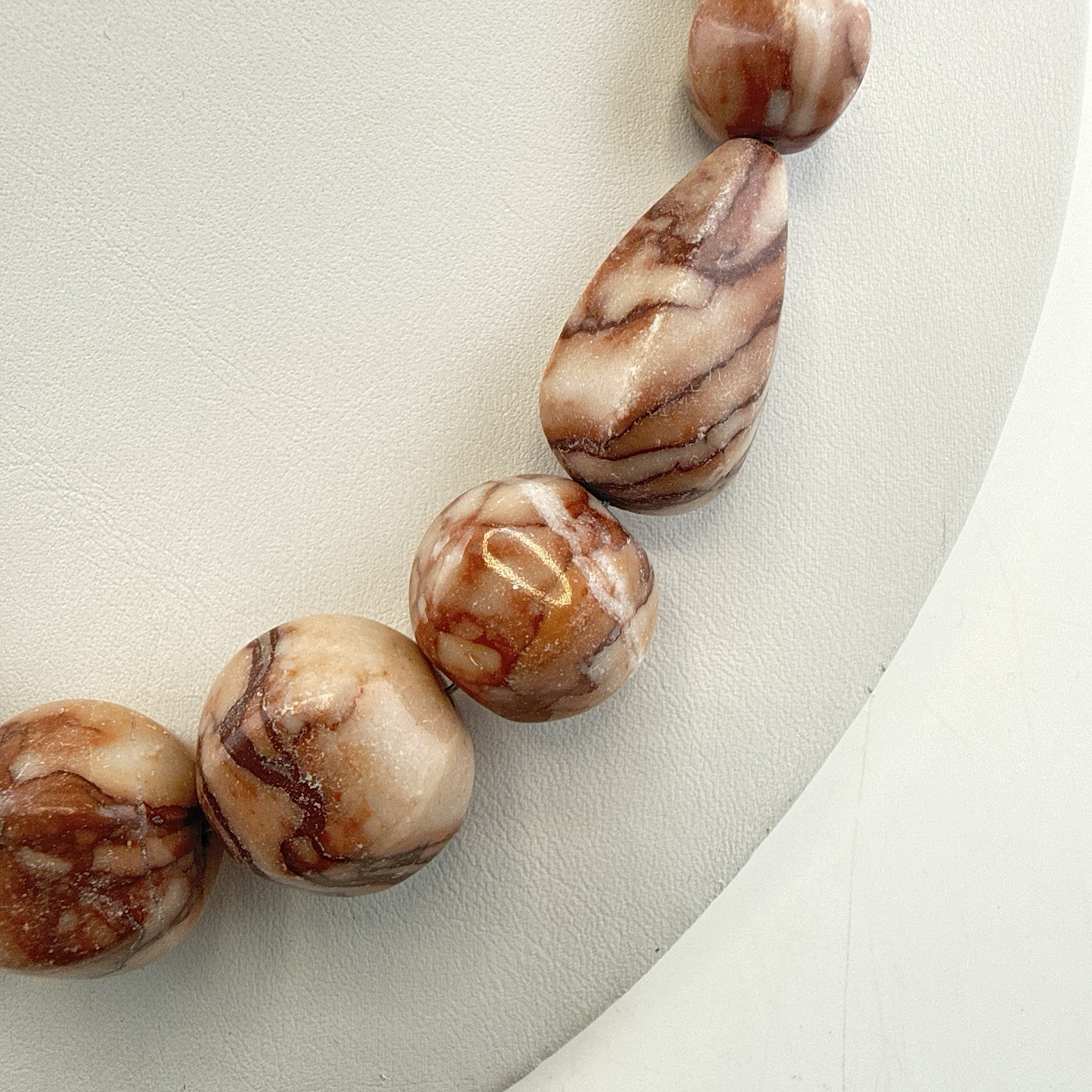 Jay King Necklace Jasper Pink Mauve Picasso Stone Beaded Sterling Silver 925 HSN
