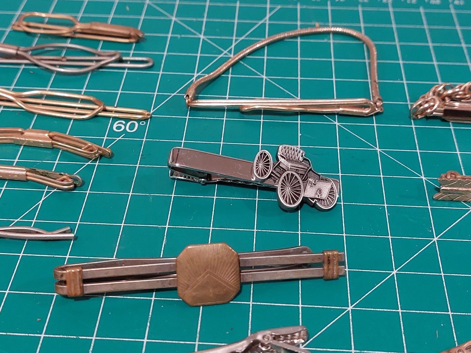 CUFFLINKS Tie Bar Clasp Pin Mens Gold Tone Lot Swank Anson ETC