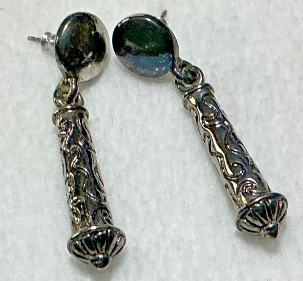 Vintage Silver Tone Drop Post Earring Lot, Napier Mother of Pearl/Abalone