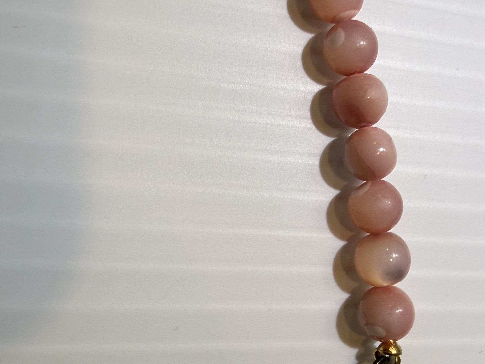 Vintage Pink Agate Bead Necklace Set 2pc Natural Stone 30in & 16.5in
