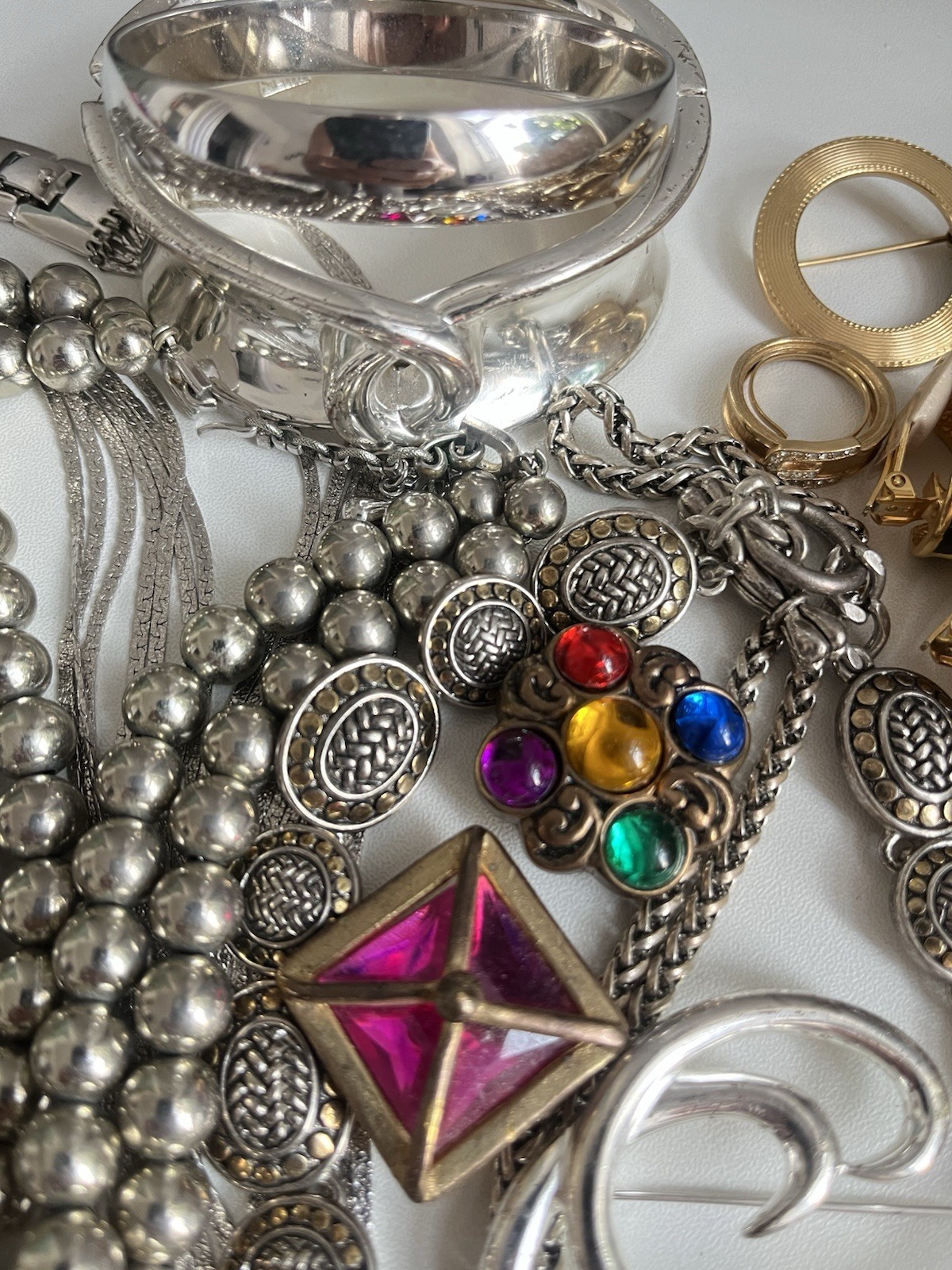 Vintage Jewelry Lot Monet Trifari Art Brooch Necklace Earrings 1960-1990’s