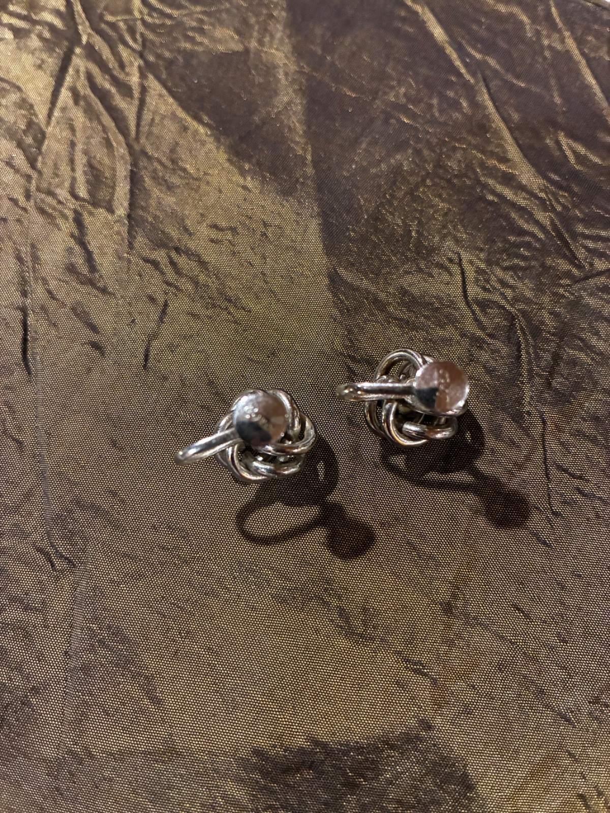 Vintage sterling silver knot screw-back earrings