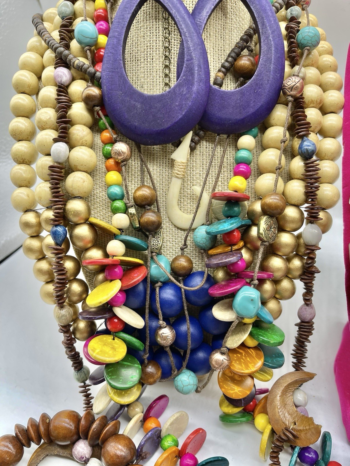 Jewelry Vtg To Mod Safari Boho Wood Beach Shells Mop ++ Pcs Lb Lot JL210