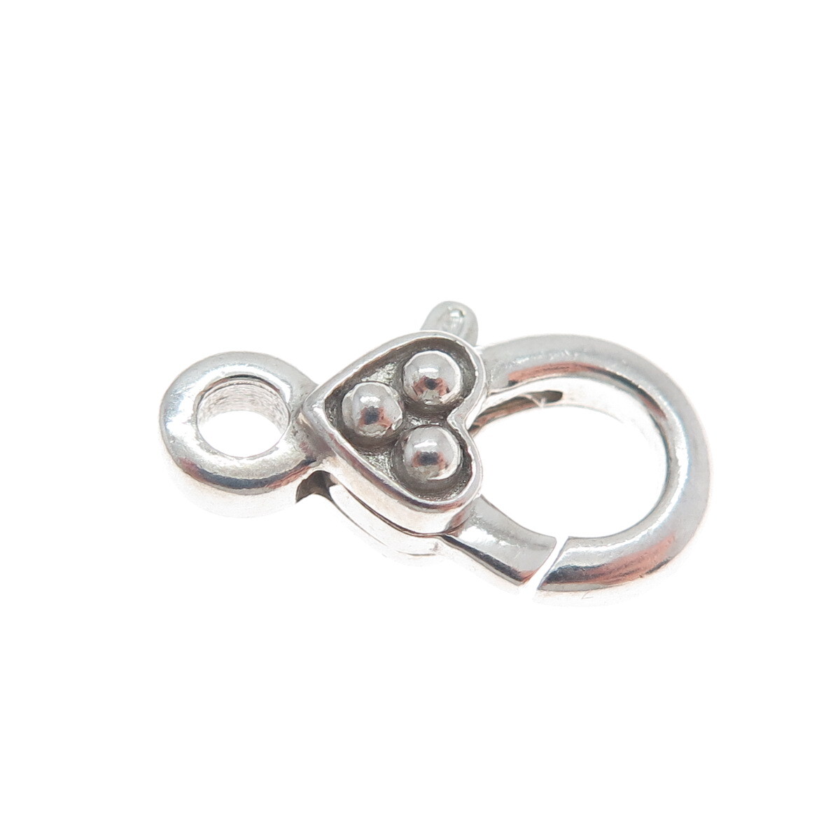 925 Sterling Silver Vintage Bracelet / Necklace Heart Lobster Claw Lock Clasp