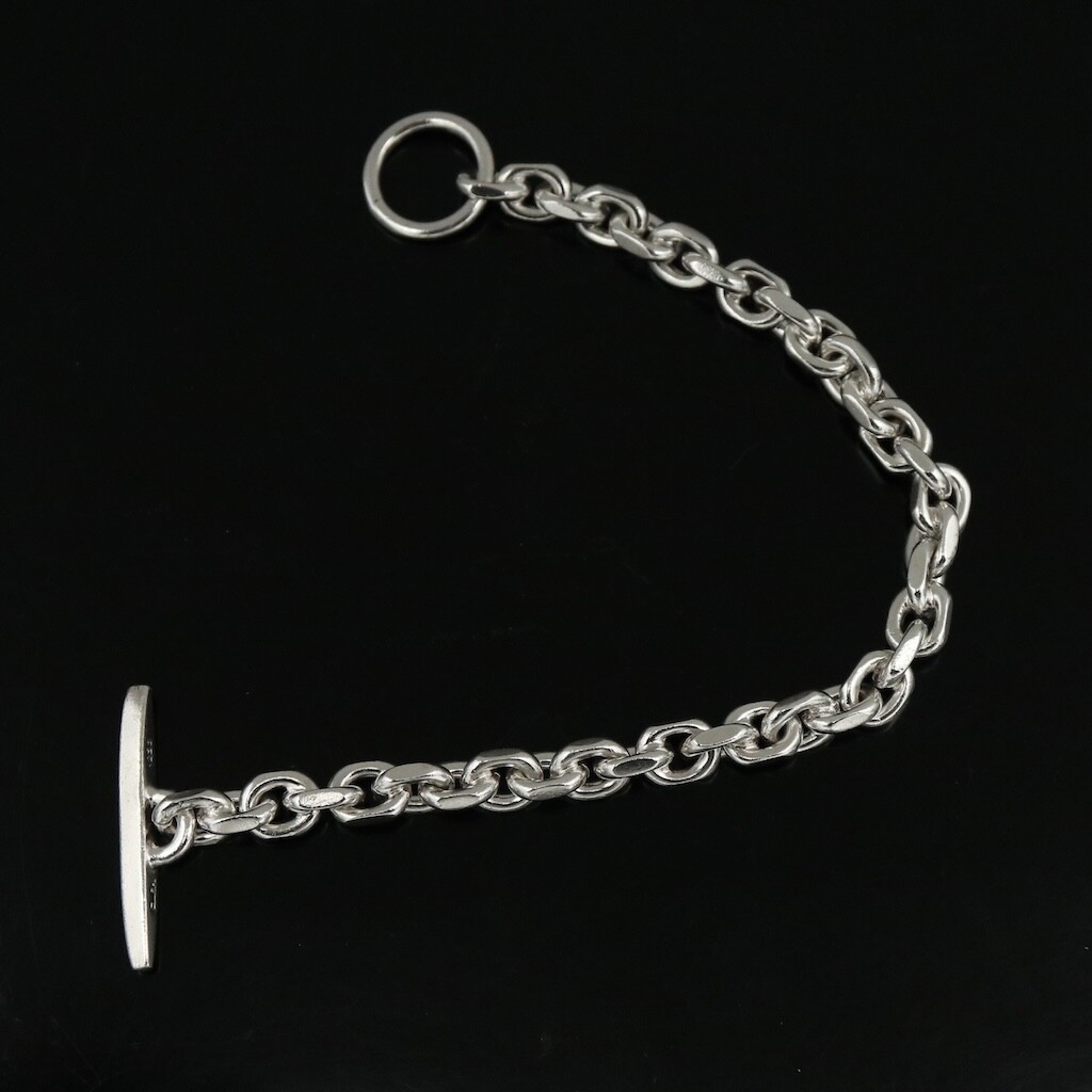 Danish Sterling Silver Anchor Chain Bracelet. 44g.