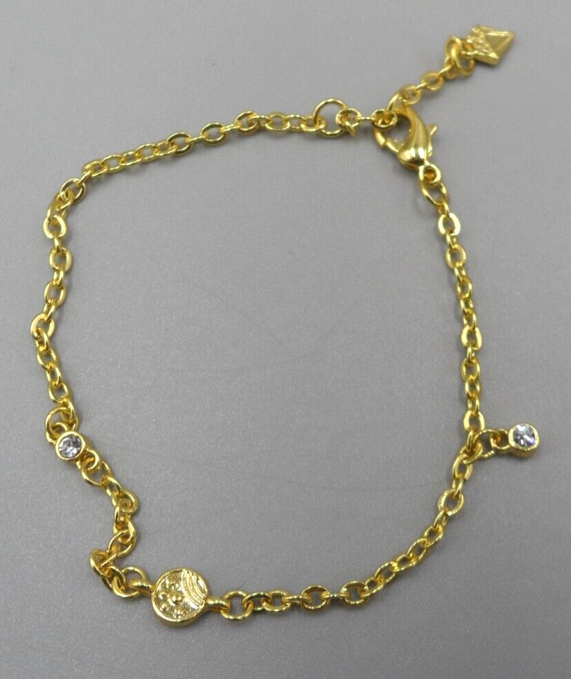 Celestial Station Chain Bracelet Dainty Rainbow Sun Stars Crystal Charm Gold Tn