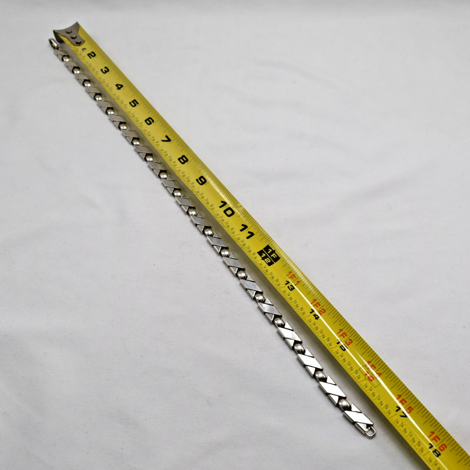 Rare 1971 Henkel Grossé Germany Sterling Silver Modernist Link Necklace-17”, 42g