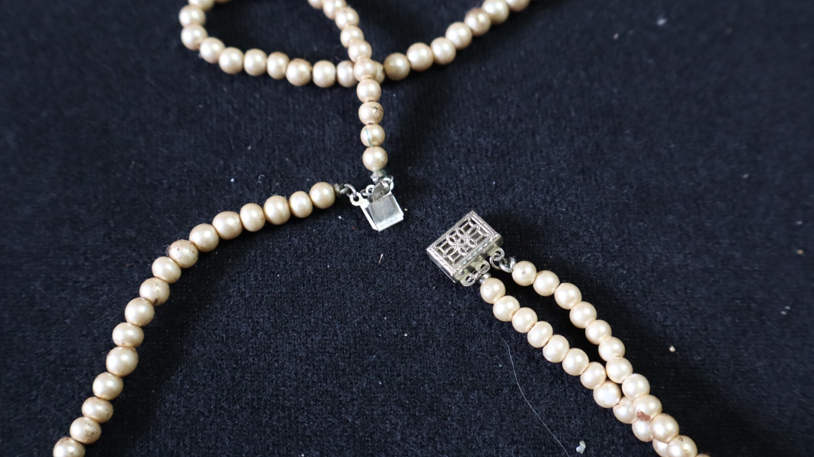 Vintage PEARL NECKLACE STORAGE AUCTION FIND LOT 2 STERLING K
