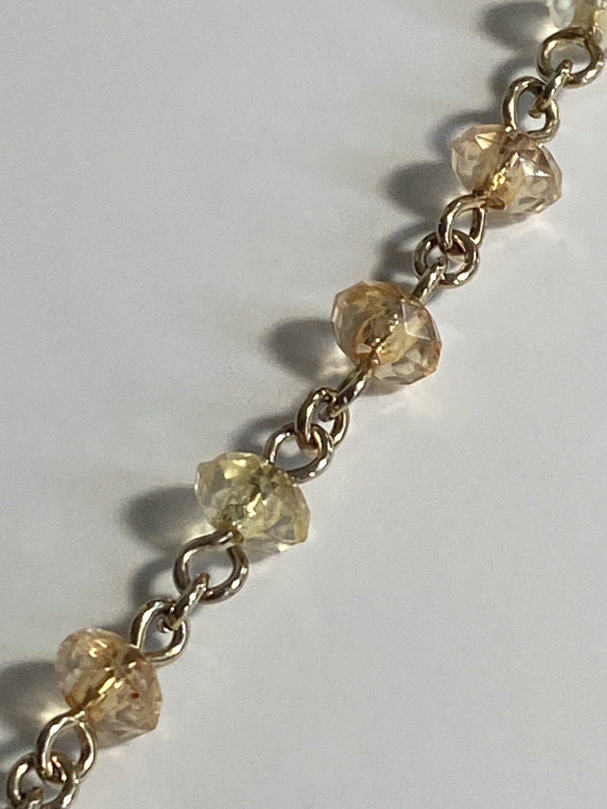 Vintage Avon Gold Tone Y-Drop Necklace Faceted Beads Toggle Closure 19”